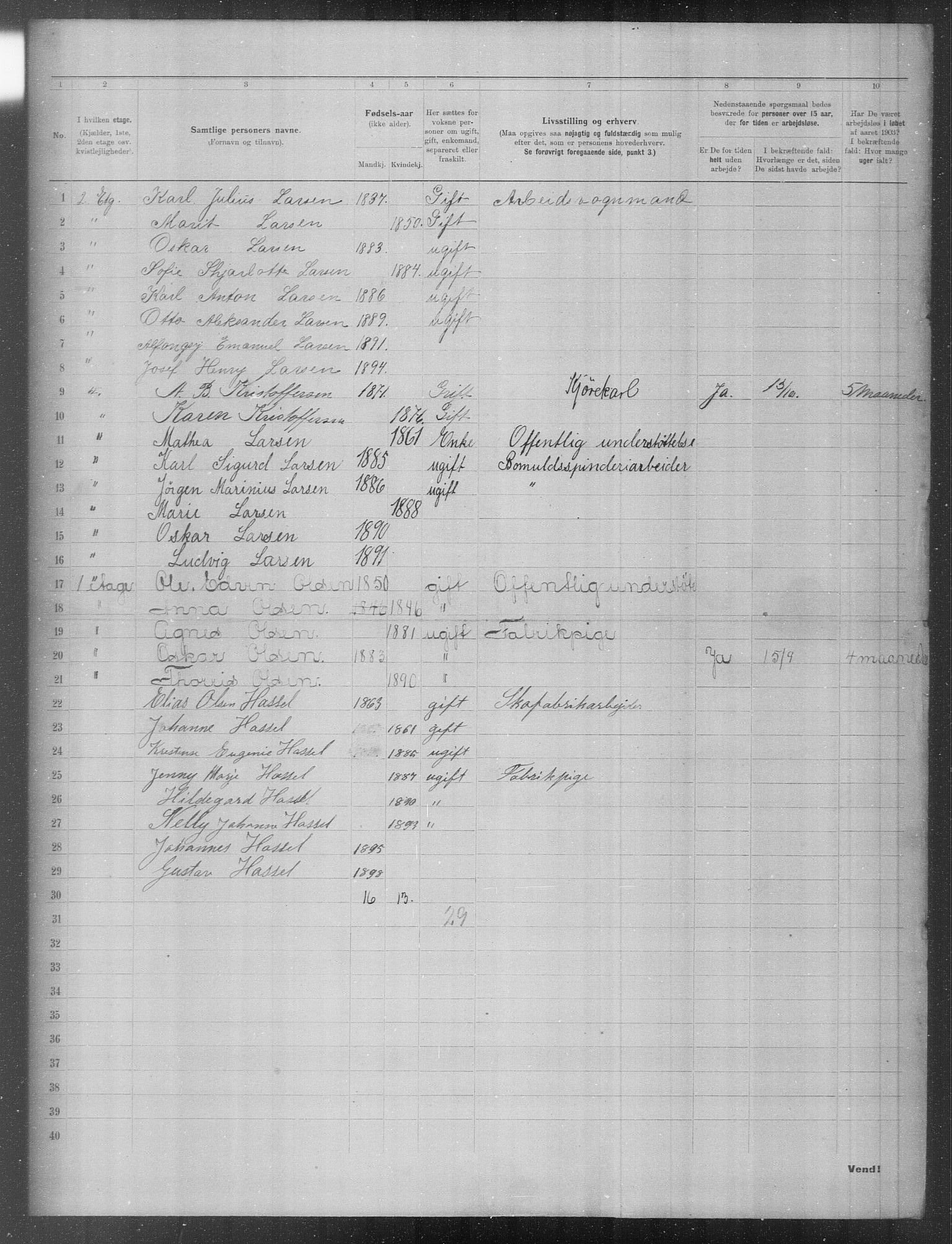 OBA, Municipal Census 1903 for Kristiania, 1903, p. 13807