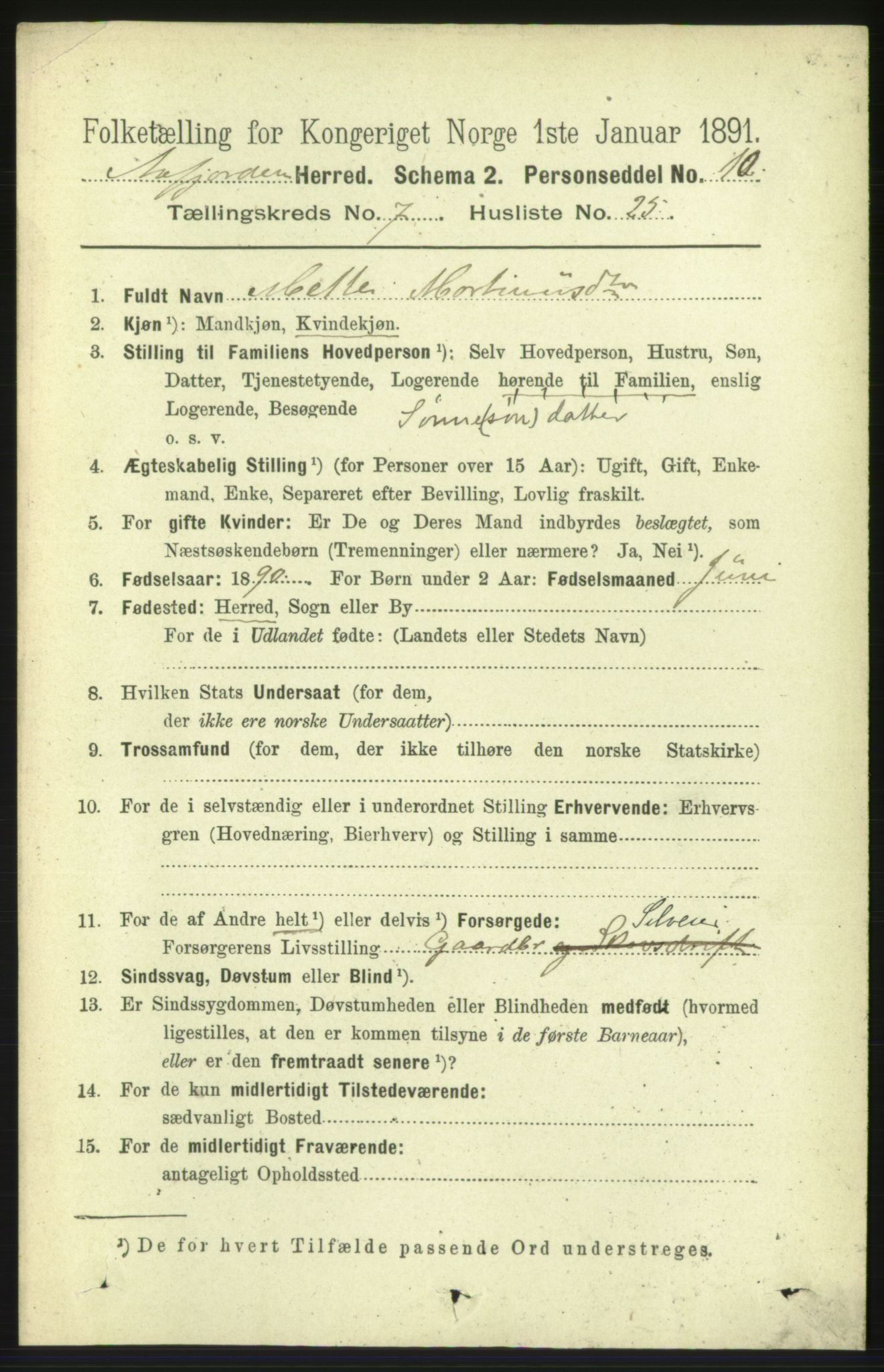 RA, 1891 census for 1630 Åfjord, 1891, p. 1920