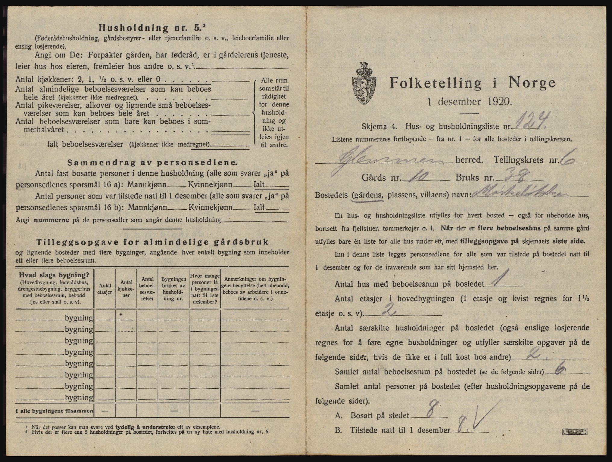 SAO, 1920 census for Glemmen, 1920, p. 2747