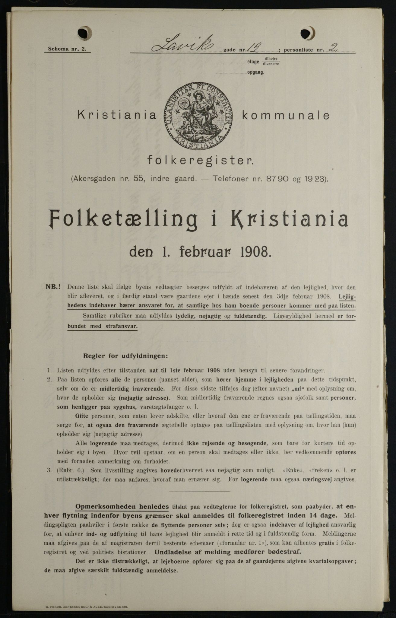 OBA, Municipal Census 1908 for Kristiania, 1908, p. 51314