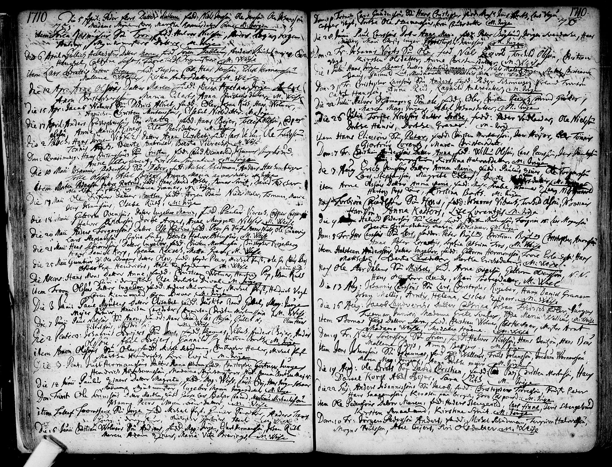 Kongsberg kirkebøker, AV/SAKO-A-22/F/Fa/L0001: Parish register (official) no. I 1, 1696-1720, p. 75-76