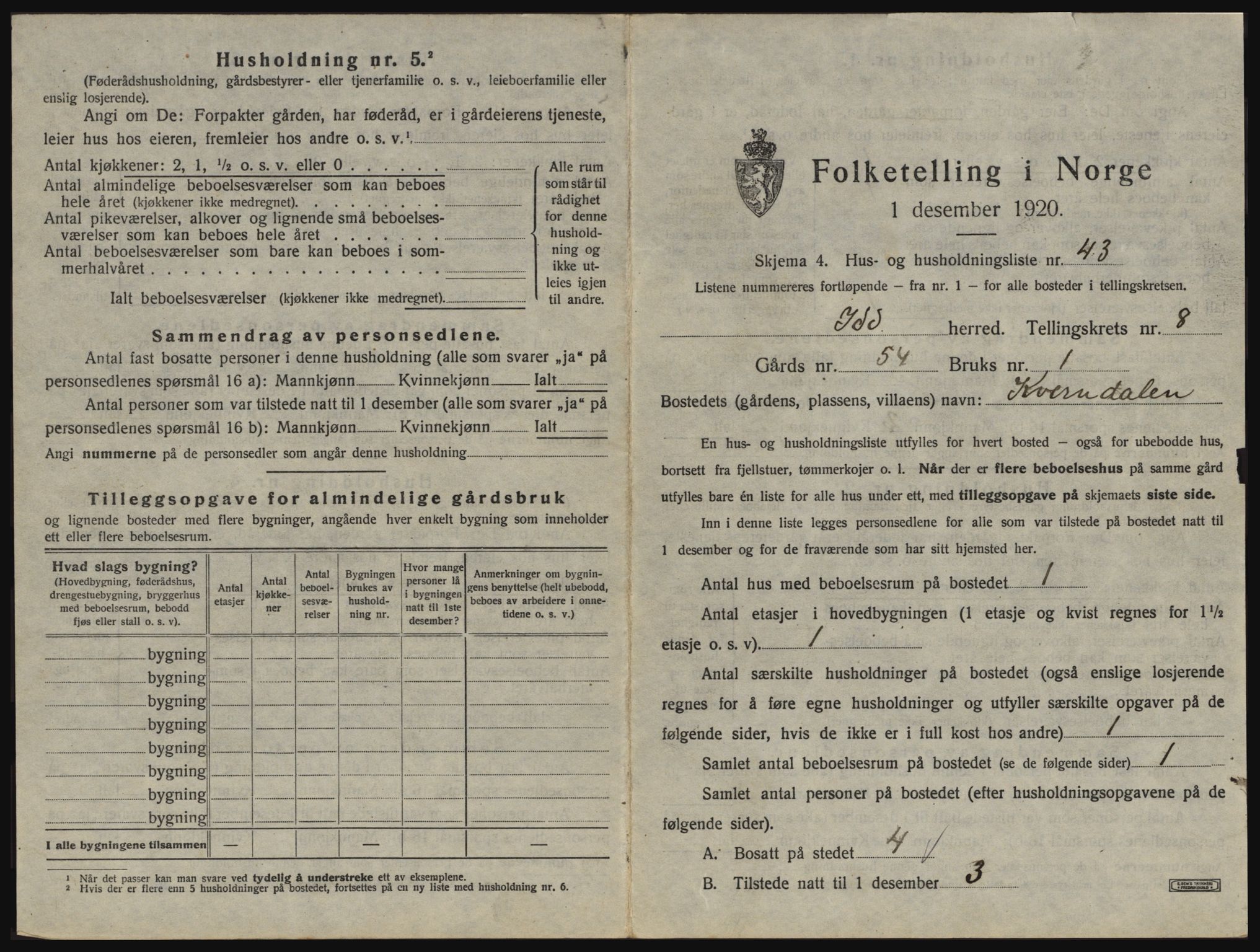 SAO, 1920 census for Idd, 1920, p. 1248