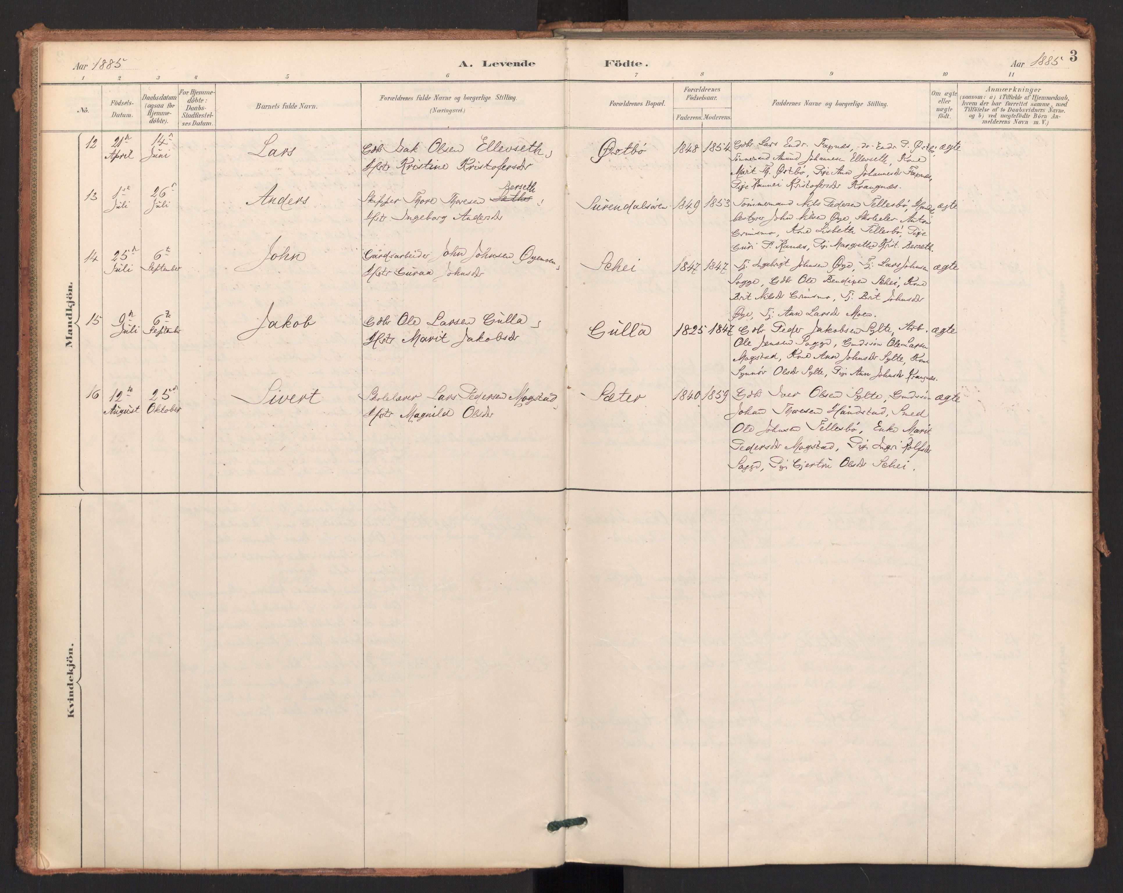 Ministerialprotokoller, klokkerbøker og fødselsregistre - Møre og Romsdal, AV/SAT-A-1454/596/L1056: Parish register (official) no. 596A01, 1885-1900, p. 3