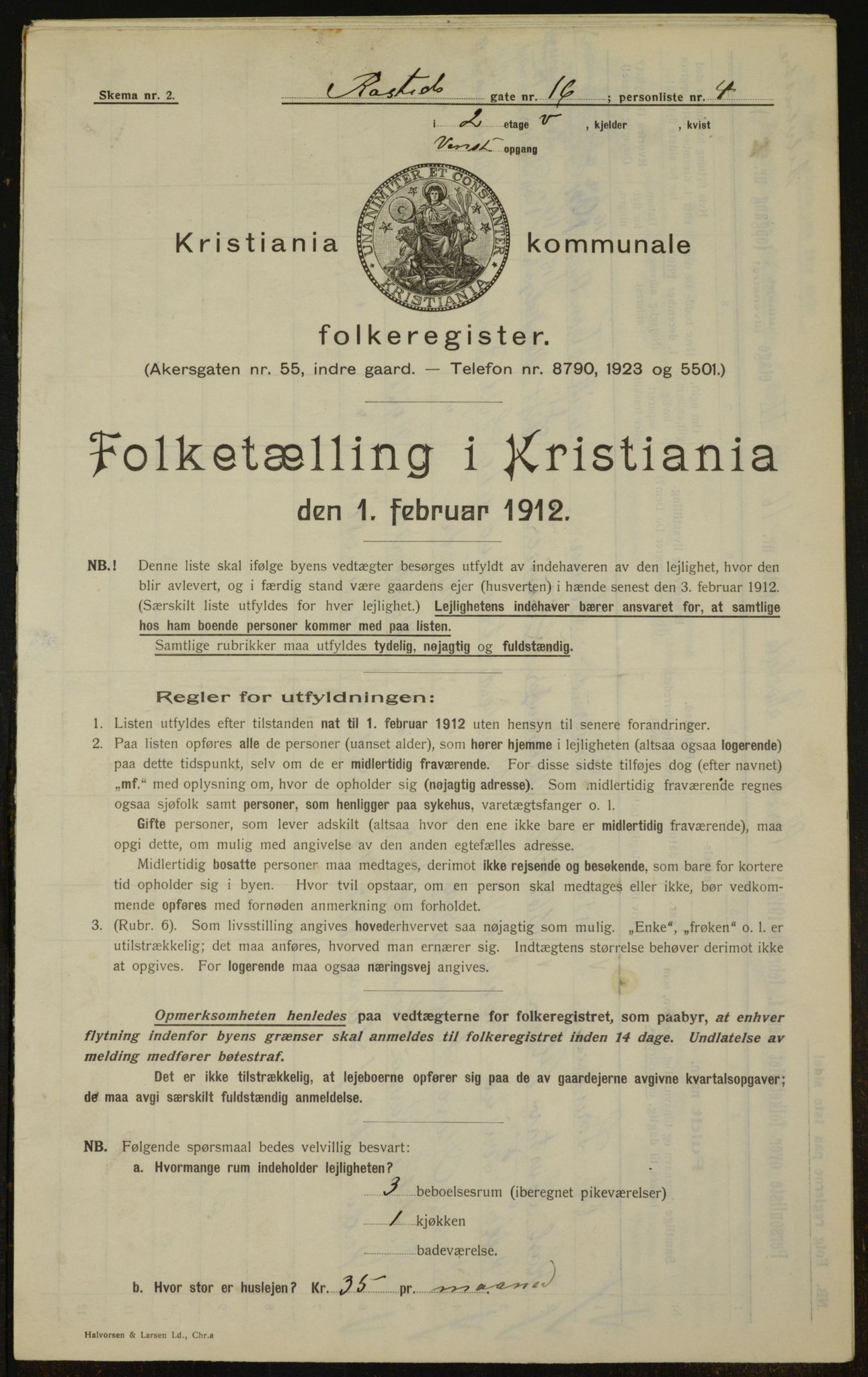 OBA, Municipal Census 1912 for Kristiania, 1912, p. 84690