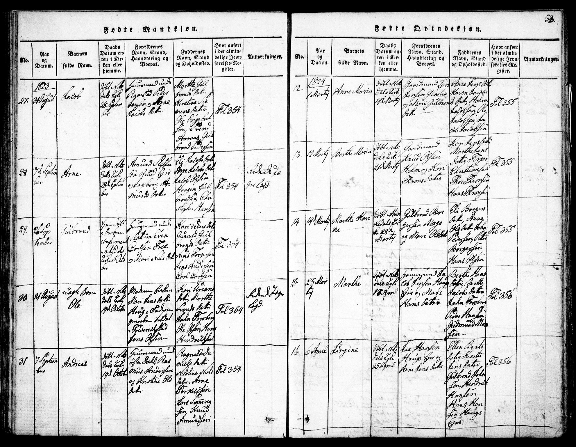 Nittedal prestekontor Kirkebøker, AV/SAO-A-10365a/F/Fa/L0003: Parish register (official) no. I 3, 1814-1836, p. 53