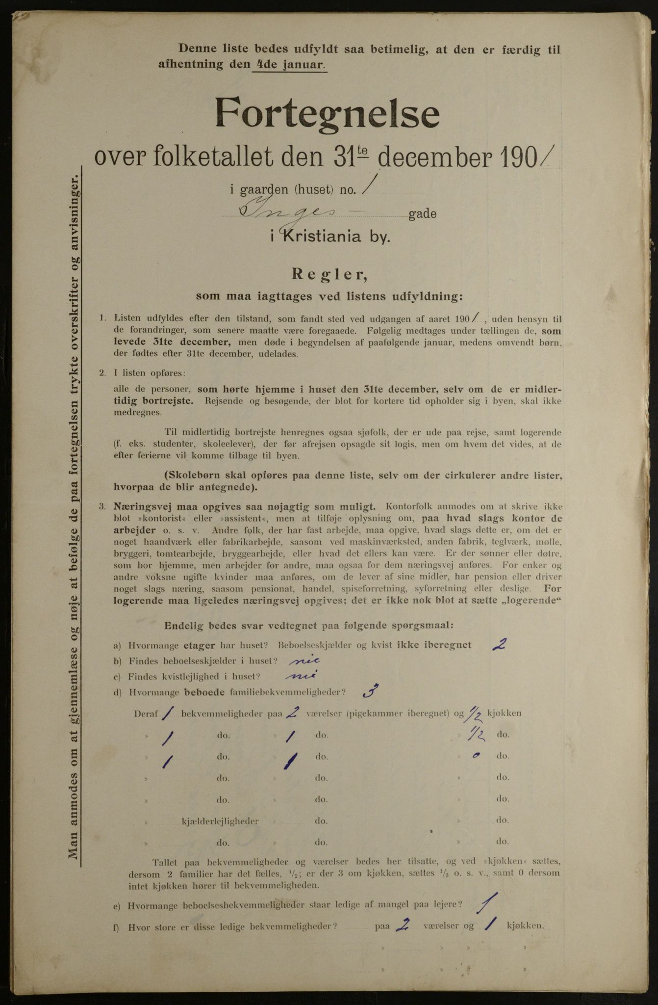 OBA, Municipal Census 1901 for Kristiania, 1901, p. 6901