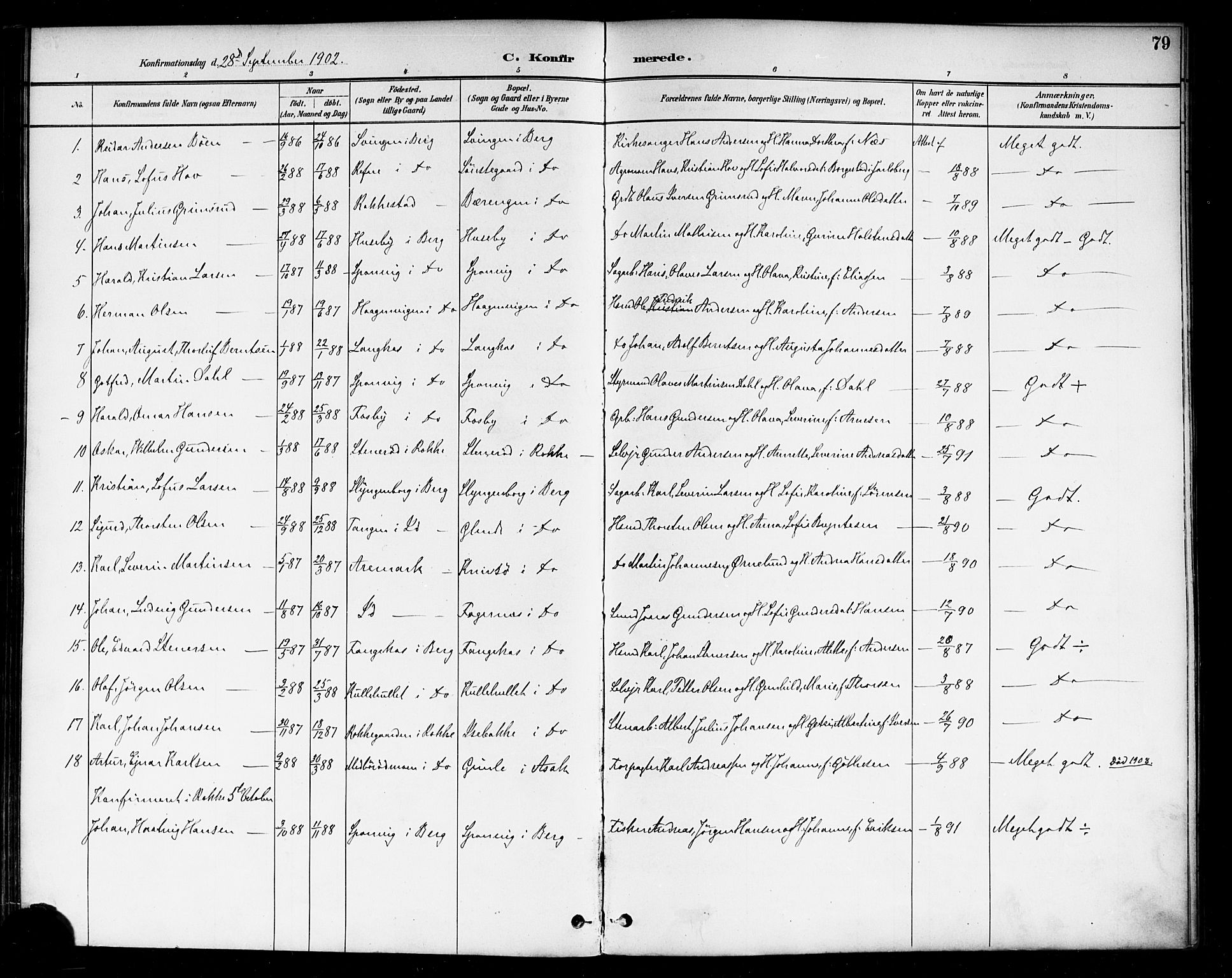 Berg prestekontor Kirkebøker, AV/SAO-A-10902/F/Fa/L0007: Parish register (official) no. I 7, 1888-1902, p. 79