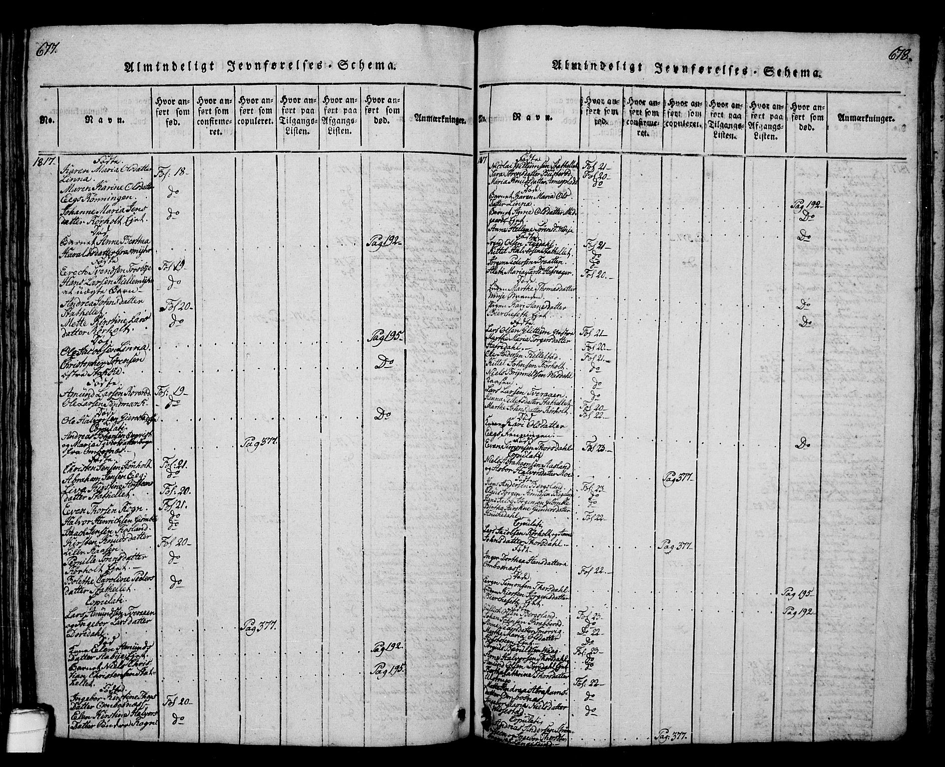 Bamble kirkebøker, SAKO/A-253/G/Ga/L0005: Parish register (copy) no. I 5, 1814-1855, p. 677-678