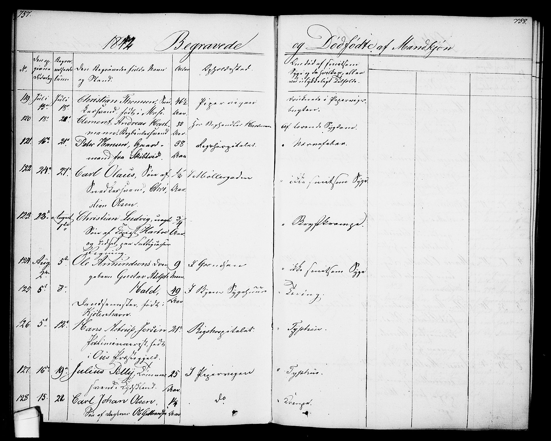 Oslo domkirke Kirkebøker, AV/SAO-A-10752/F/Fa/L0024: Parish register (official) no. 24, 1833-1846, p. 757-758