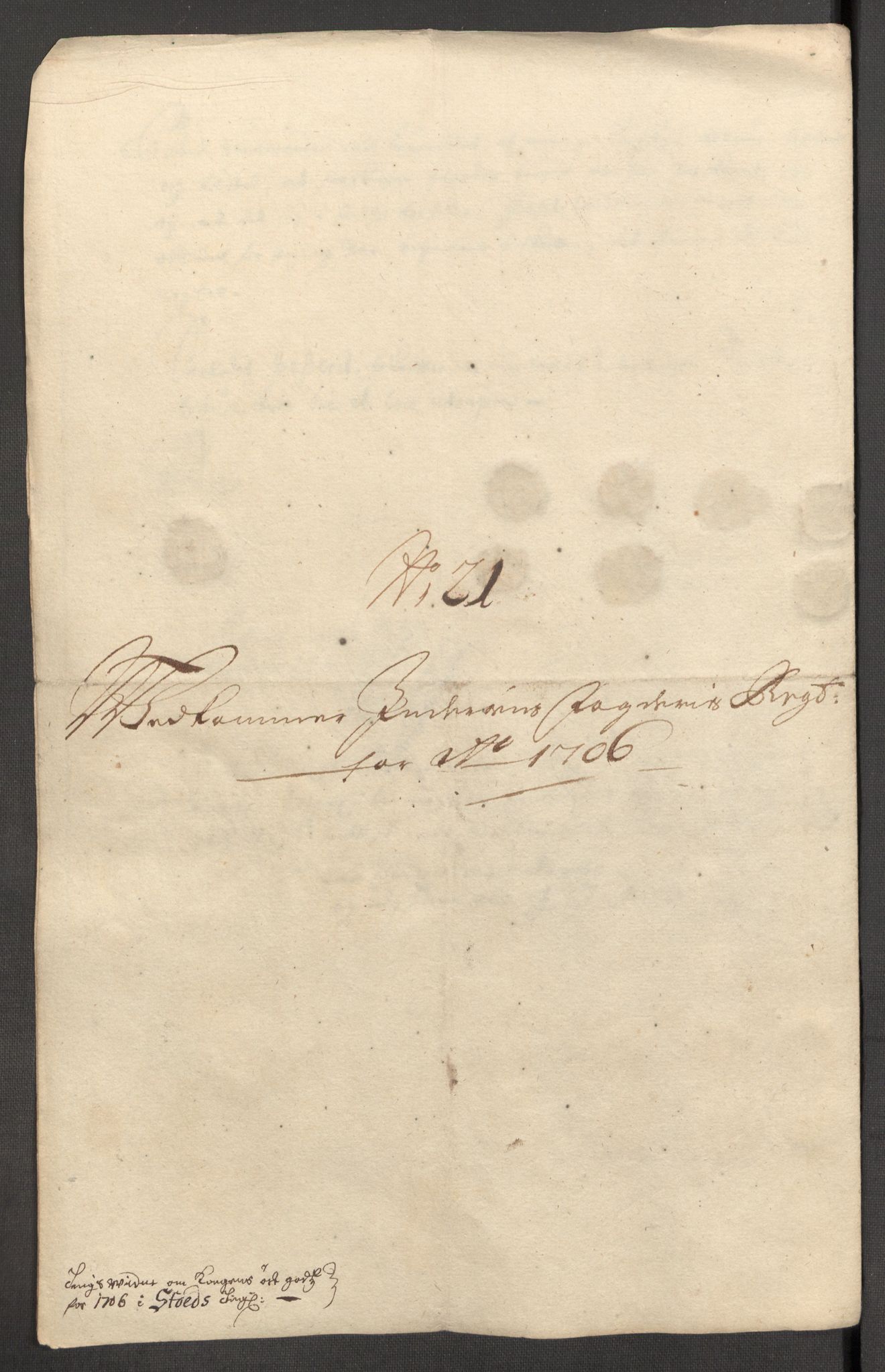 Rentekammeret inntil 1814, Reviderte regnskaper, Fogderegnskap, AV/RA-EA-4092/R63/L4315: Fogderegnskap Inderøy, 1706-1707, p. 193