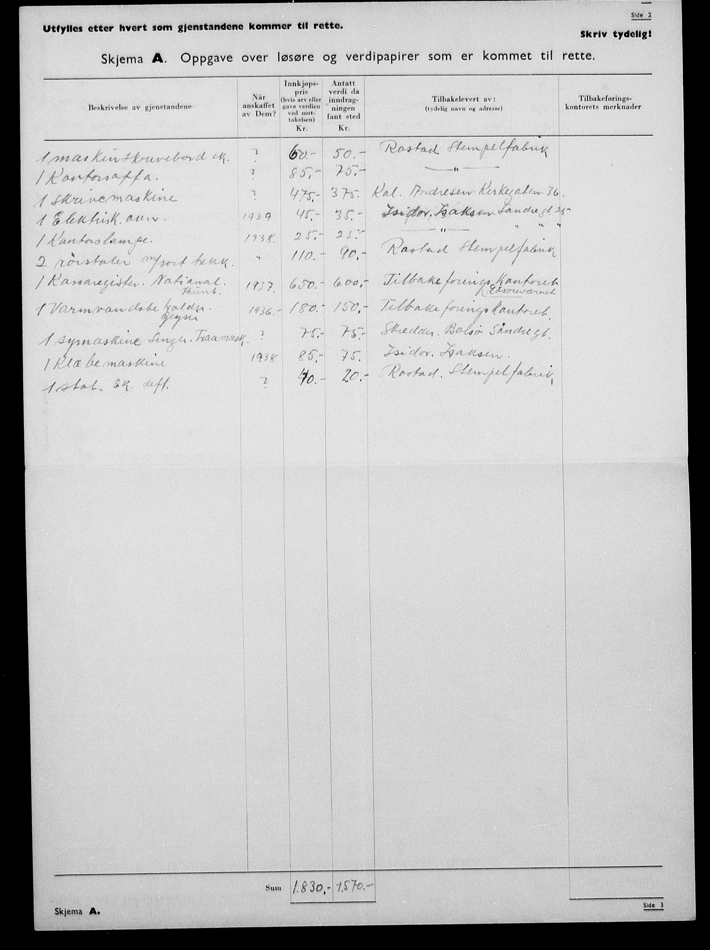 Justisdepartementet, Tilbakeføringskontoret for inndratte formuer, AV/RA-S-1564/H/Hc/Hca/L0898: --, 1945-1947, p. 10