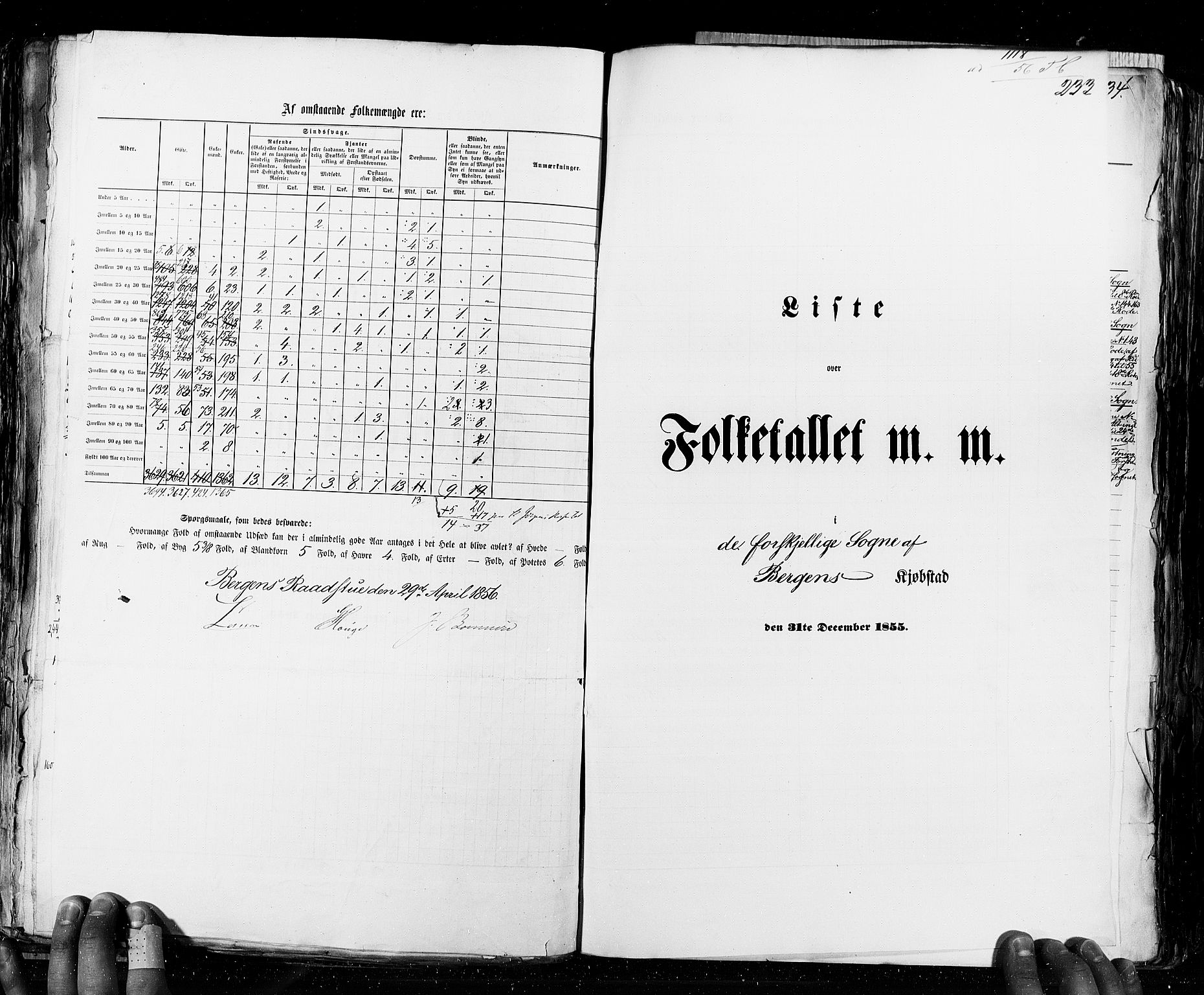 RA, Census 1855, vol. 8: Risør-Vadsø, 1855, p. 233