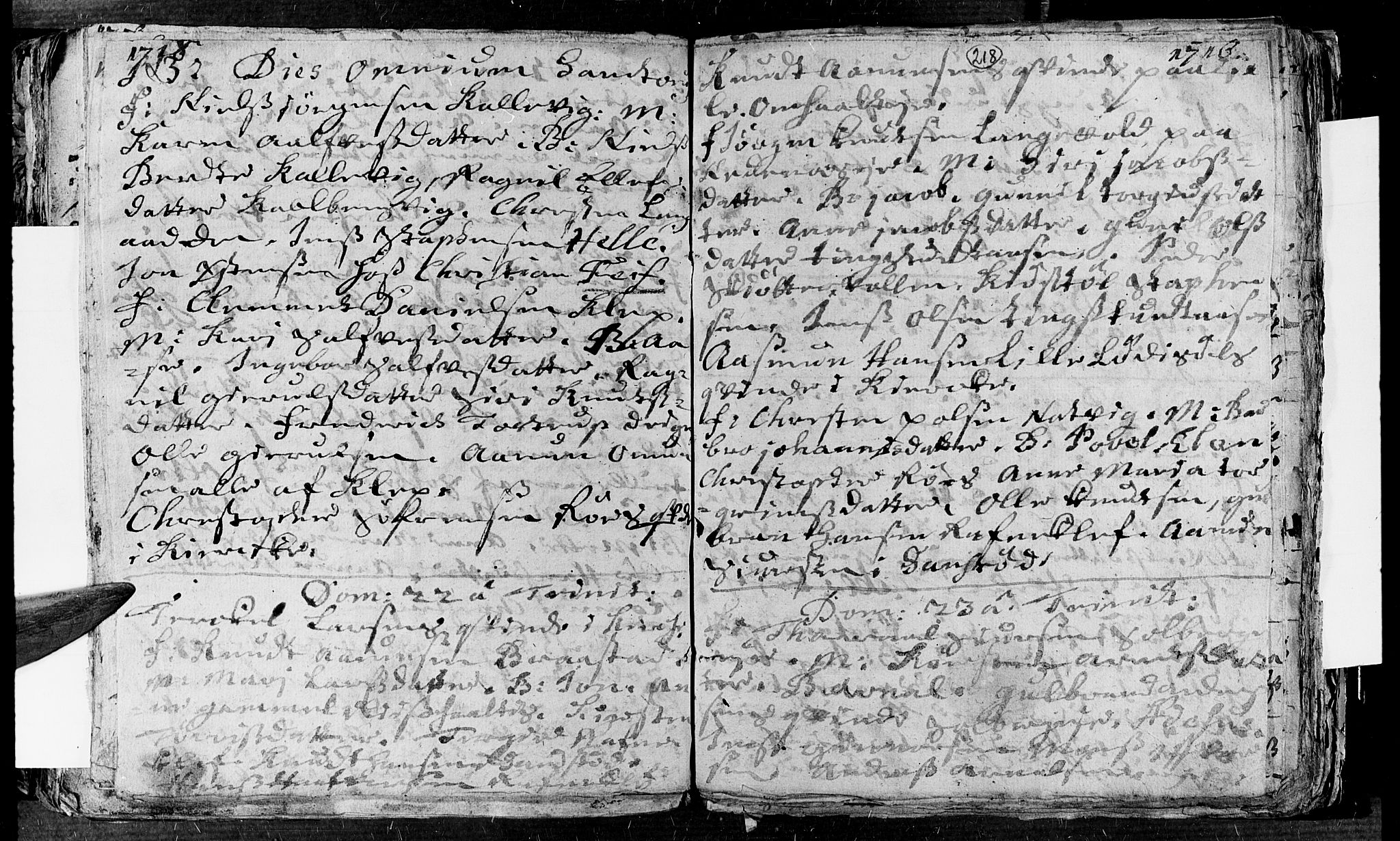 Øyestad sokneprestkontor, AV/SAK-1111-0049/F/Fa/L0002: Parish register (official) no. A 2, 1692-1722, p. 218