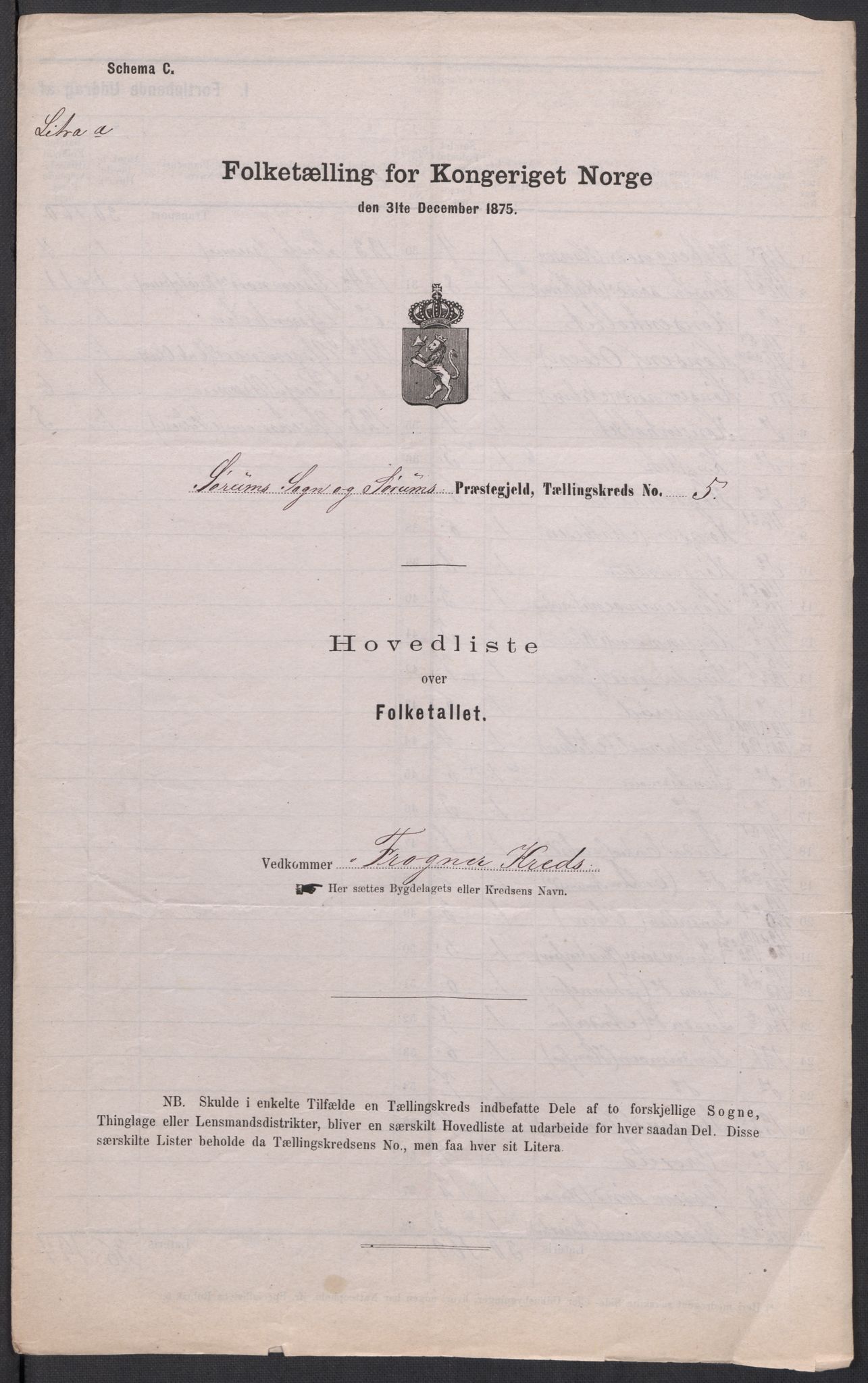 RA, 1875 census for 0226P Sørum, 1875, p. 13