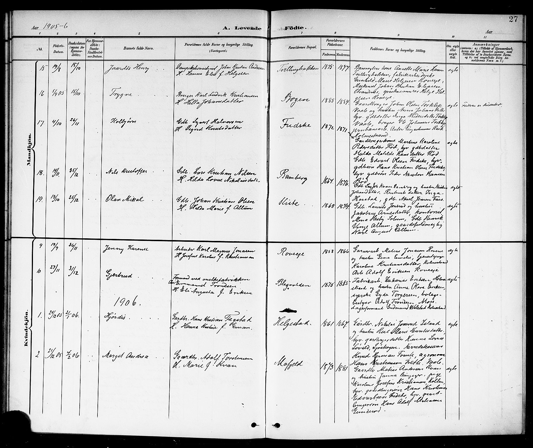 Botne kirkebøker, SAKO/A-340/G/Ga/L0004: Parish register (copy) no. I 4, 1899-1915, p. 27