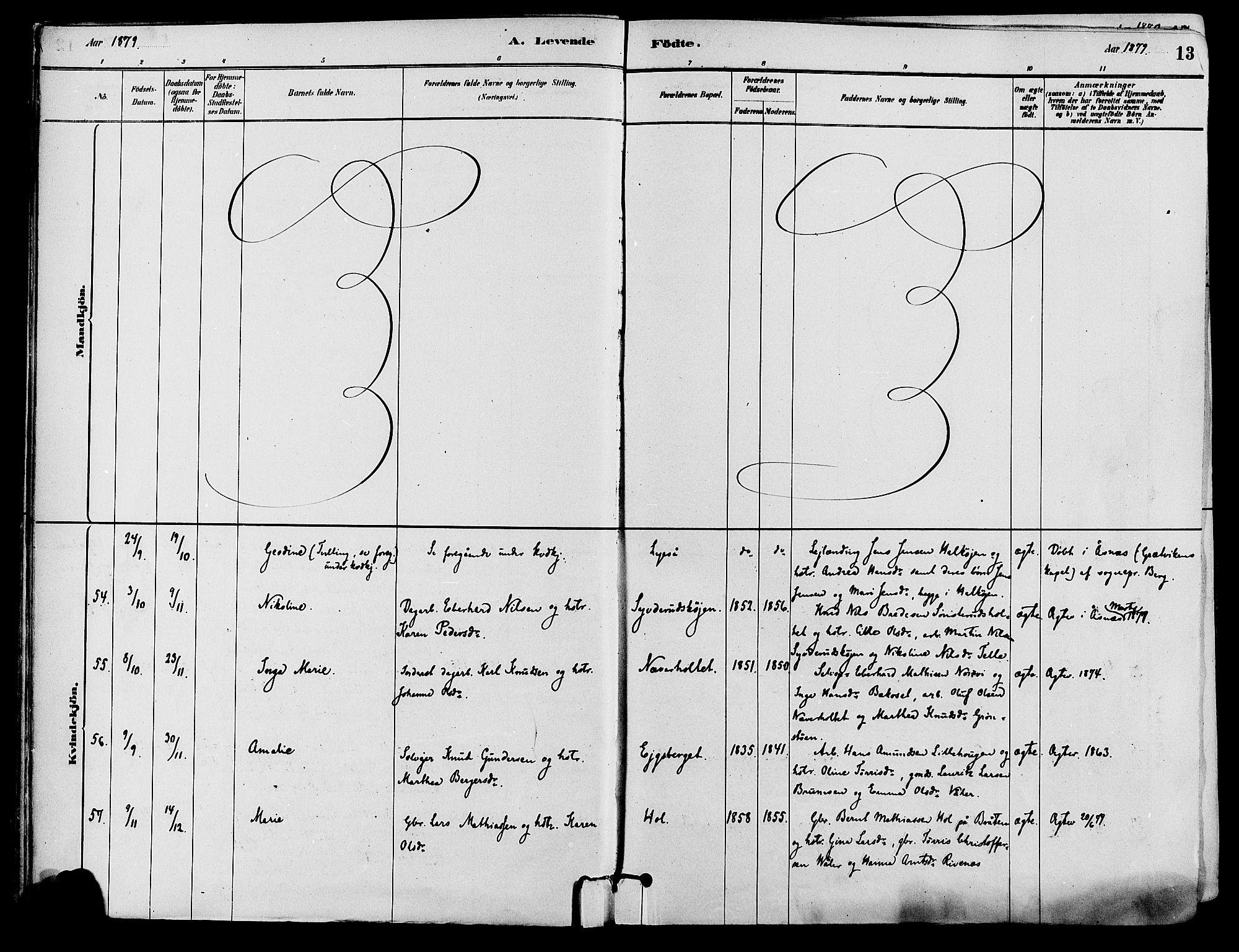 Våler prestekontor, Hedmark, AV/SAH-PREST-040/H/Ha/Haa/L0002: Parish register (official) no. 3, 1879-1911, p. 13