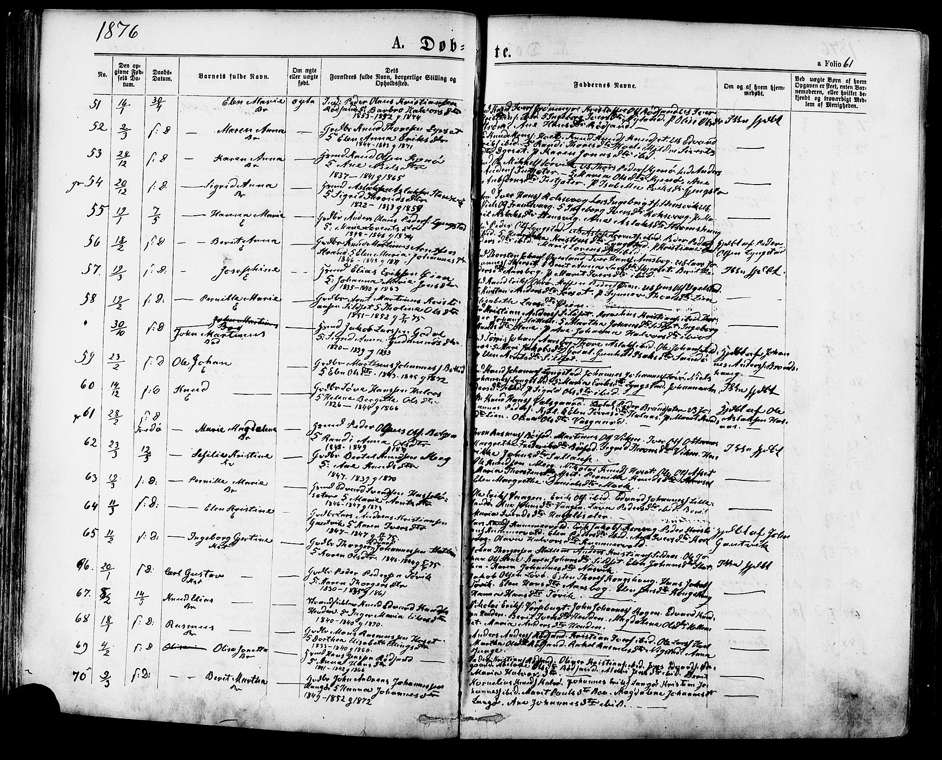 Ministerialprotokoller, klokkerbøker og fødselsregistre - Møre og Romsdal, AV/SAT-A-1454/568/L0805: Parish register (official) no. 568A12 /1, 1869-1884, p. 61