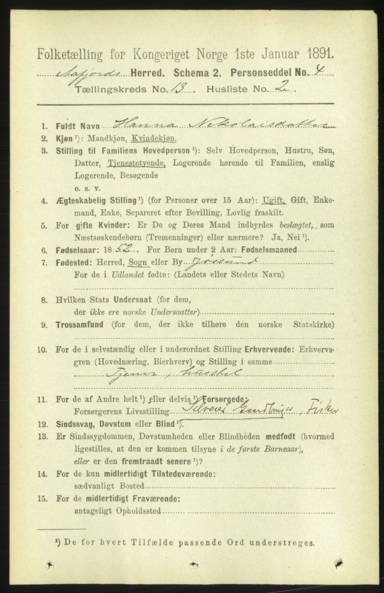 RA, 1891 census for 1630 Åfjord, 1891, p. 4180