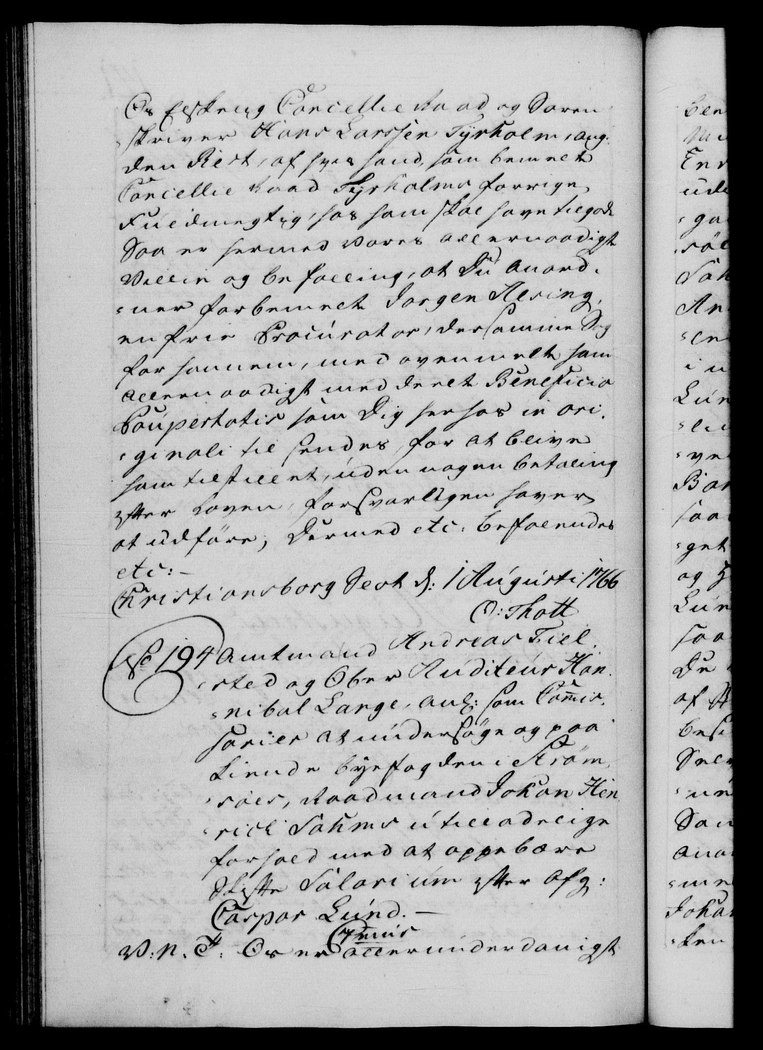 Danske Kanselli 1572-1799, AV/RA-EA-3023/F/Fc/Fca/Fcab/L0038: Norske tegnelser, 1766-1768, p. 141b