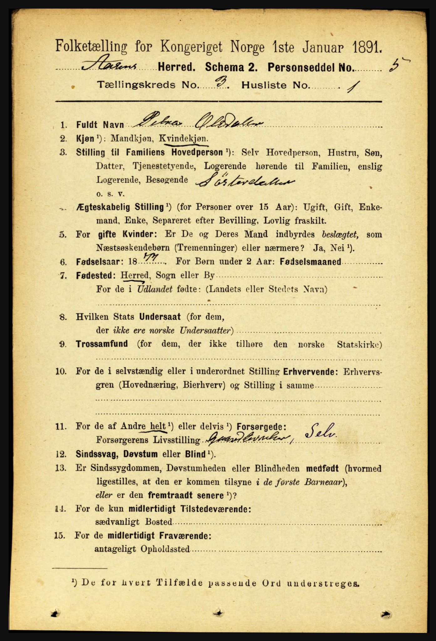 RA, 1891 census for 1716 Åsen, 1891, p. 910