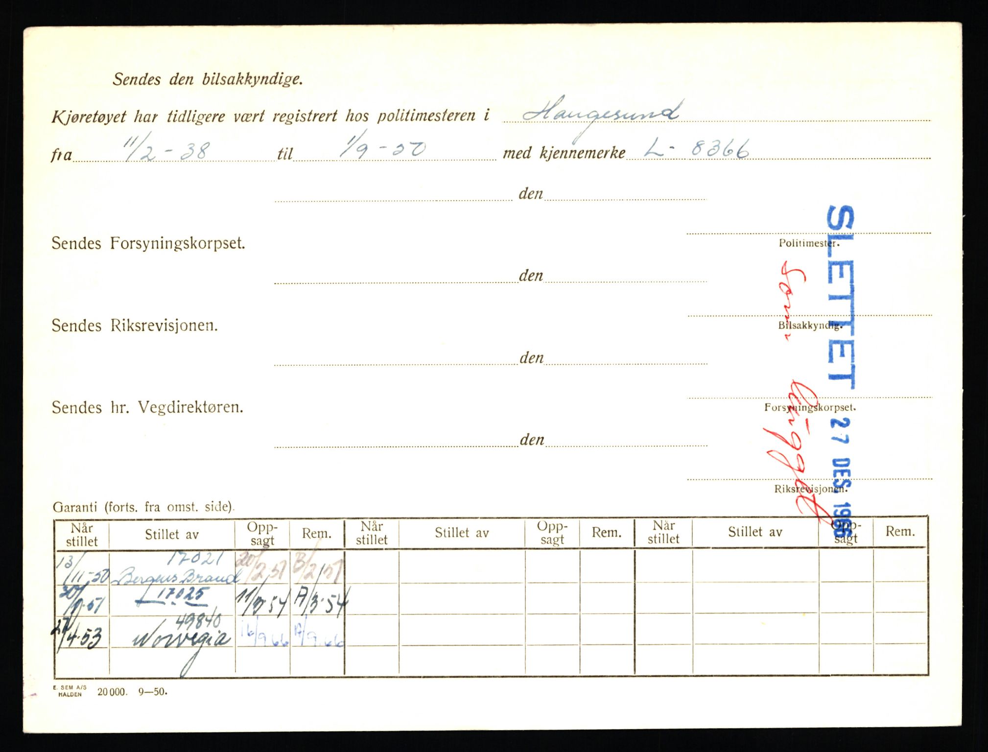 Stavanger trafikkstasjon, AV/SAST-A-101942/0/F/L0027: L-14600 - L-15149, 1930-1971, p. 354