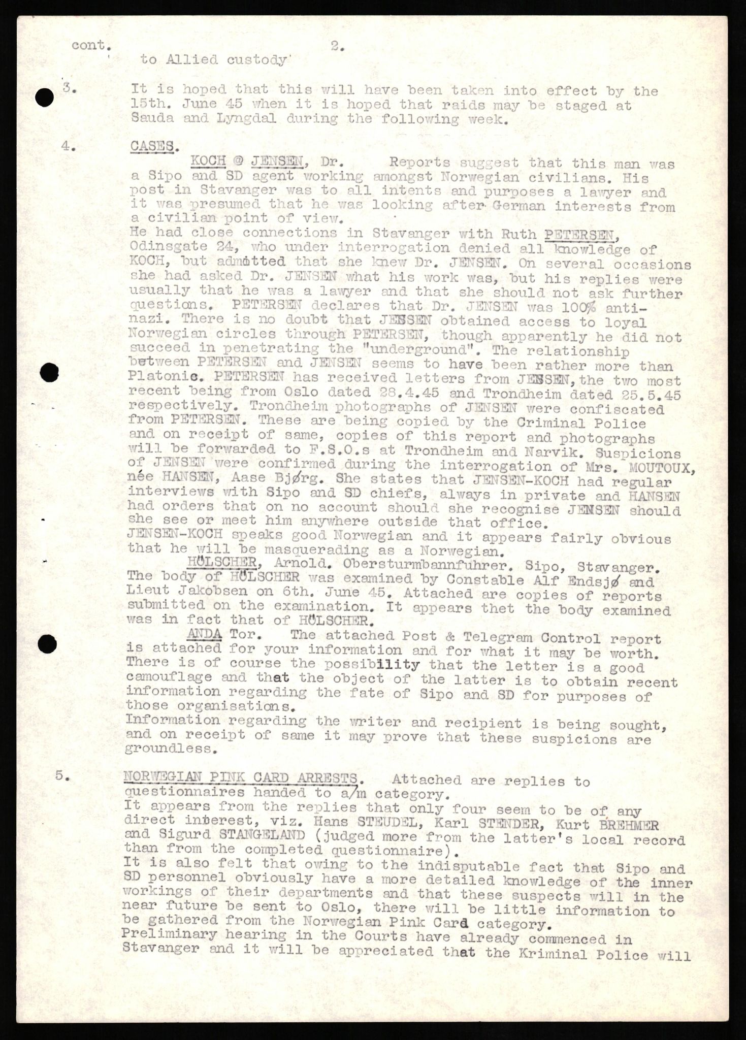 Forsvaret, Forsvarets overkommando II, RA/RAFA-3915/D/Db/L0017: CI Questionaires. Tyske okkupasjonsstyrker i Norge. Tyskere., 1945-1946, p. 209