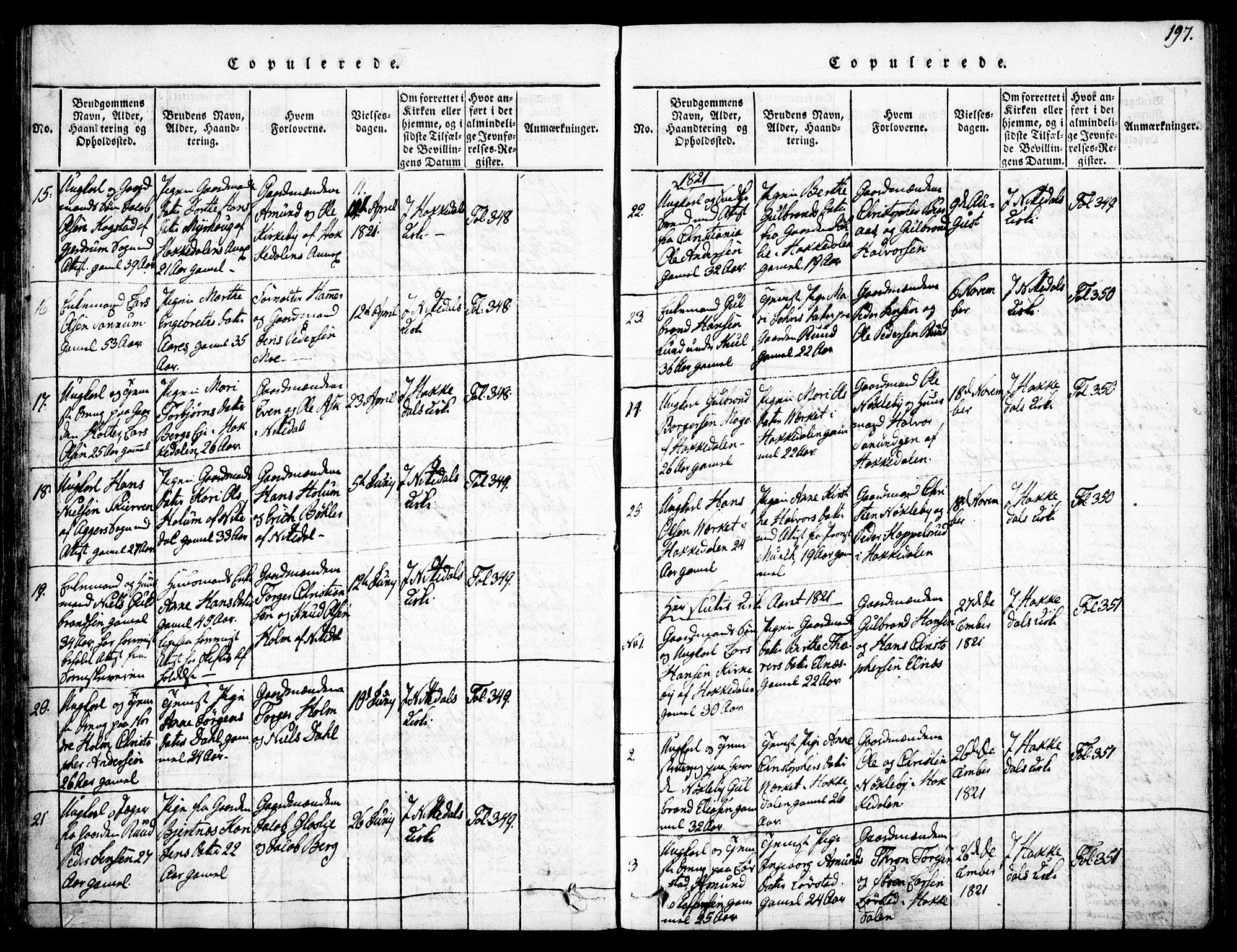 Nittedal prestekontor Kirkebøker, SAO/A-10365a/F/Fa/L0003: Parish register (official) no. I 3, 1814-1836, p. 197