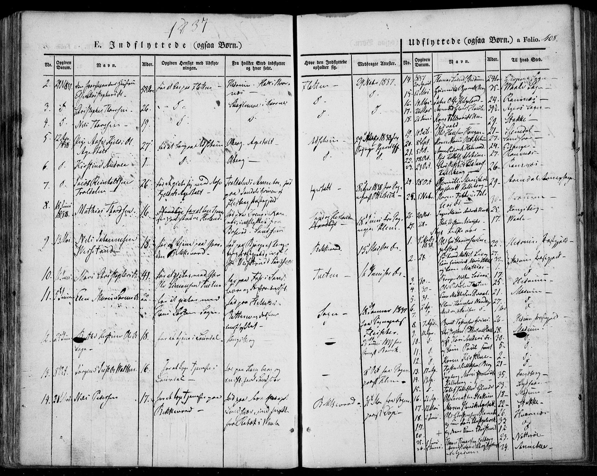 Lardal kirkebøker, AV/SAKO-A-350/F/Fa/L0006: Parish register (official) no. I 6, 1835-1860, p. 408