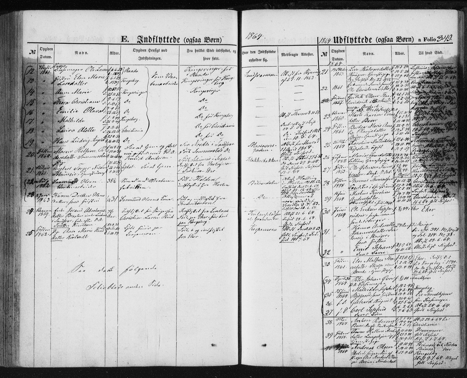 Kongsberg kirkebøker, SAKO/A-22/F/Fa/L0010: Parish register (official) no. I 10, 1859-1875, p. 349