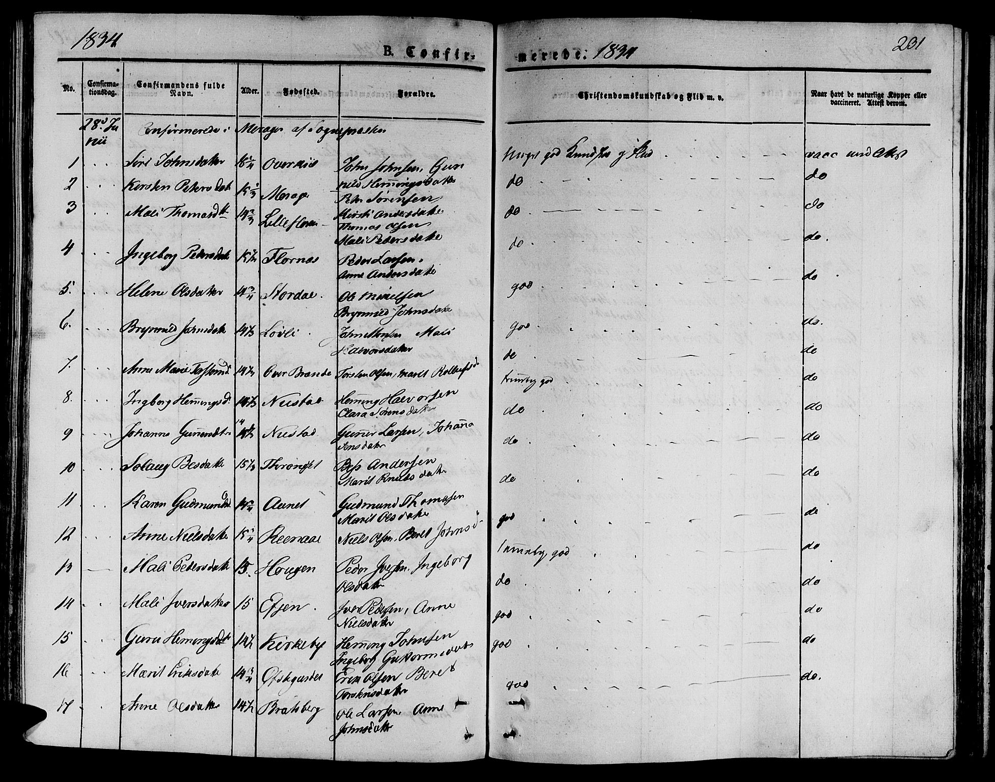 Ministerialprotokoller, klokkerbøker og fødselsregistre - Nord-Trøndelag, SAT/A-1458/709/L0071: Parish register (official) no. 709A11, 1833-1844, p. 231