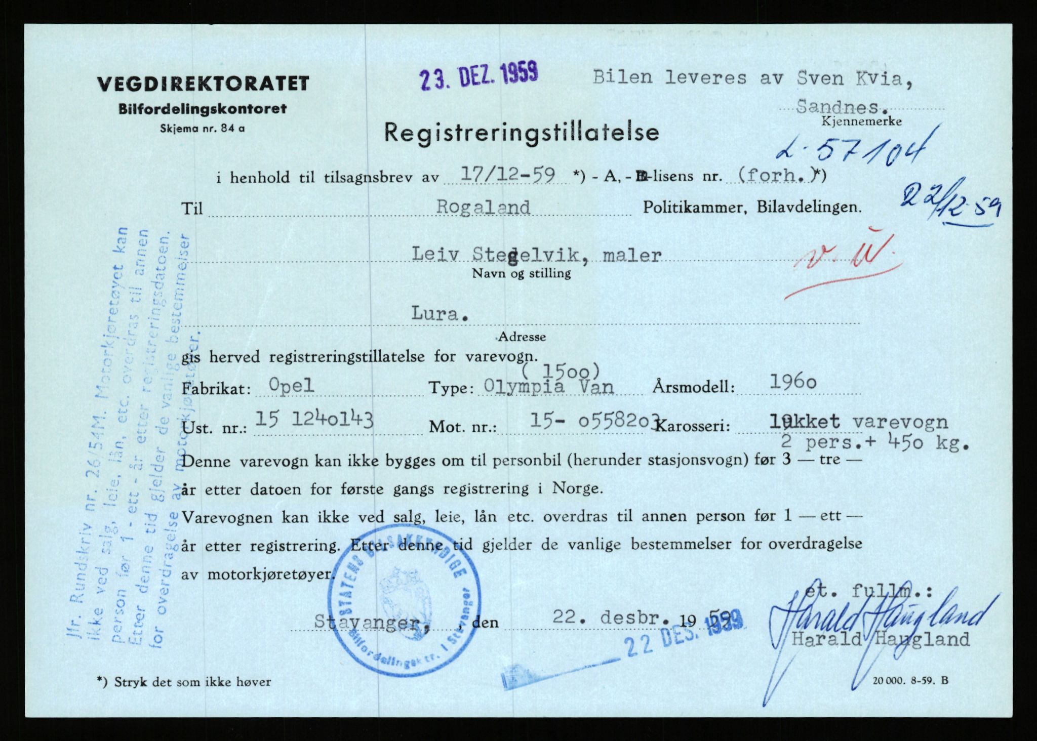 Stavanger trafikkstasjon, AV/SAST-A-101942/0/F/L0056: L-56500 - L-57199, 1930-1971, p. 2042