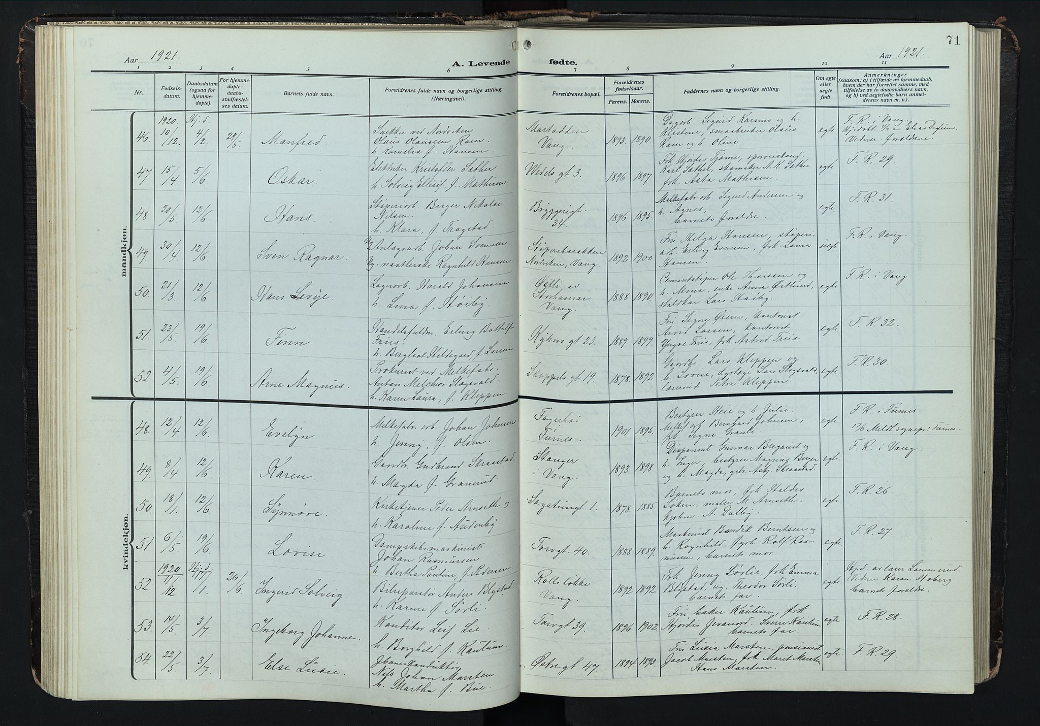 Hamar prestekontor, SAH/DOMPH-002/H/Ha/Hab/L0004: Parish register (copy) no. 4, 1915-1942, p. 71