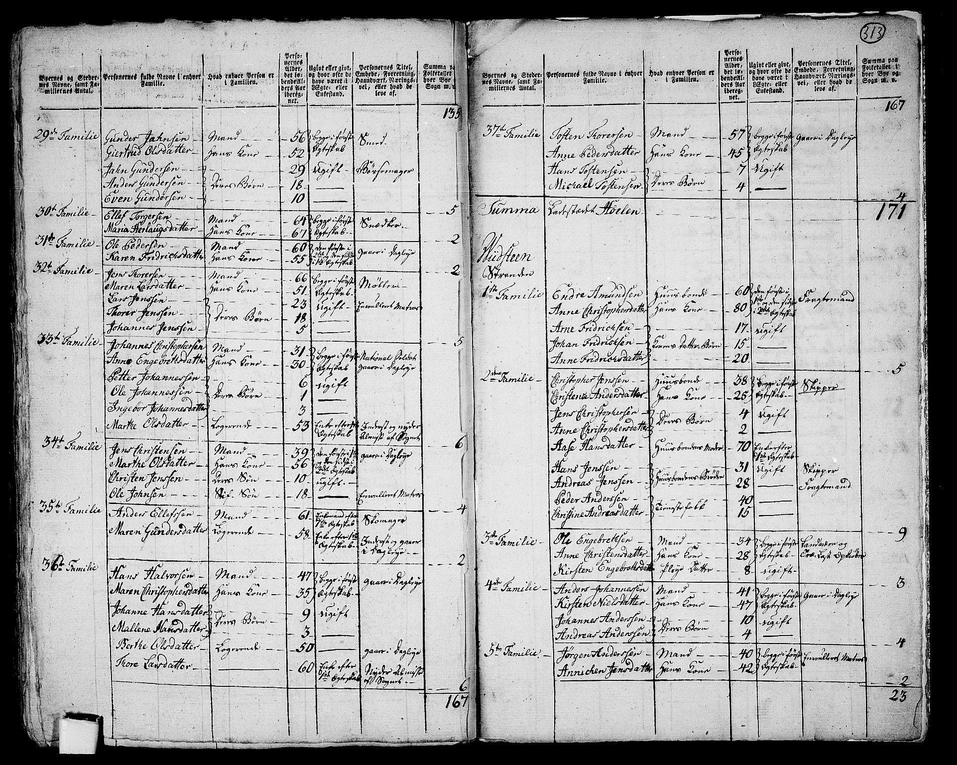 RA, 1801 census for 0211P Vestby, 1801, p. 312b-313a