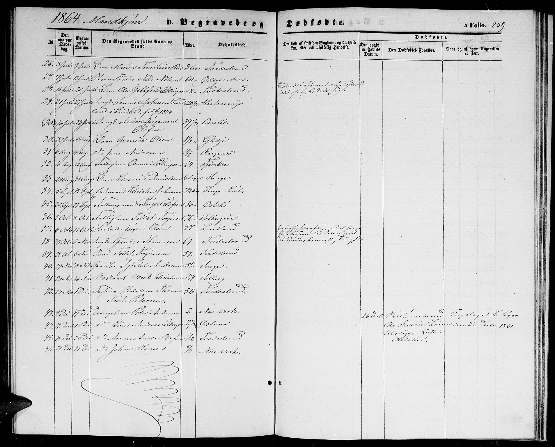 Holt sokneprestkontor, AV/SAK-1111-0021/F/Fb/L0008: Parish register (copy) no. B 8, 1858-1871, p. 259