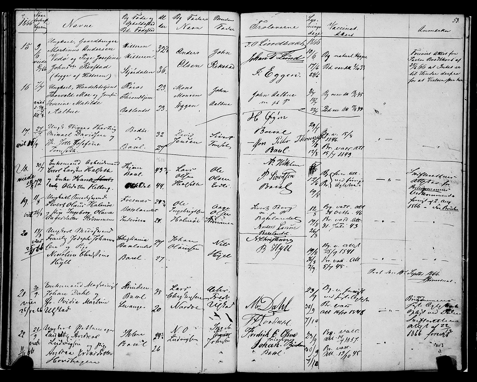 Ministerialprotokoller, klokkerbøker og fødselsregistre - Sør-Trøndelag, AV/SAT-A-1456/604/L0187: Parish register (official) no. 604A08, 1847-1878, p. 53