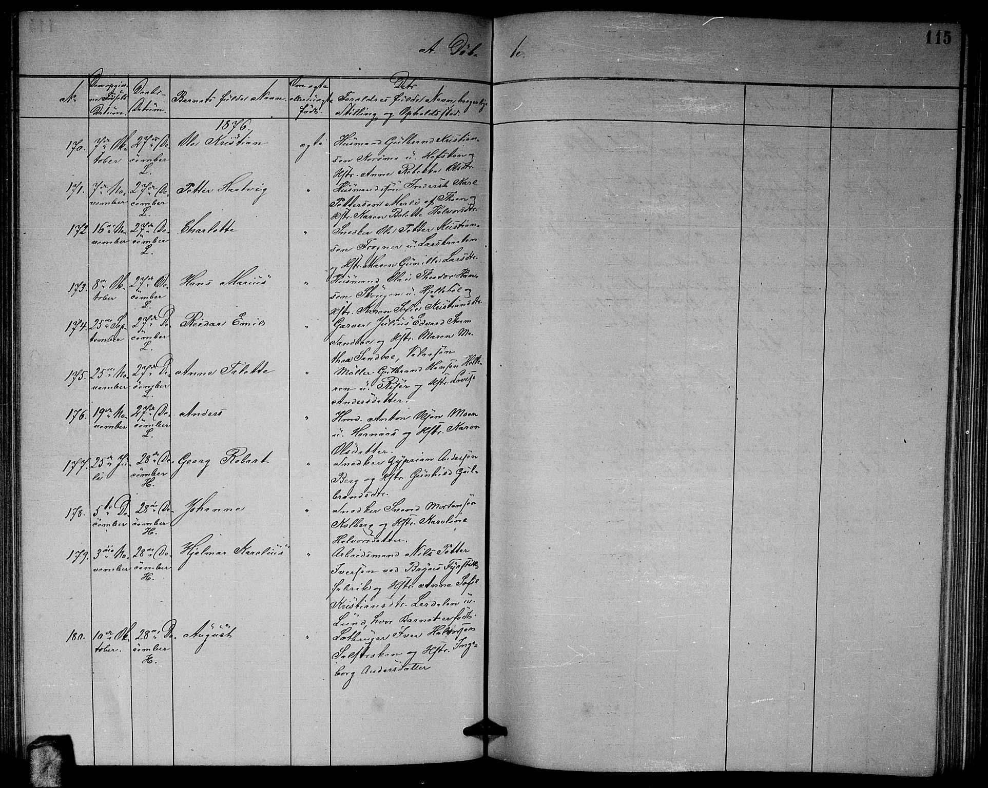 Høland prestekontor Kirkebøker, AV/SAO-A-10346a/G/Ga/L0006: Parish register (copy) no. I 6, 1869-1879, p. 115