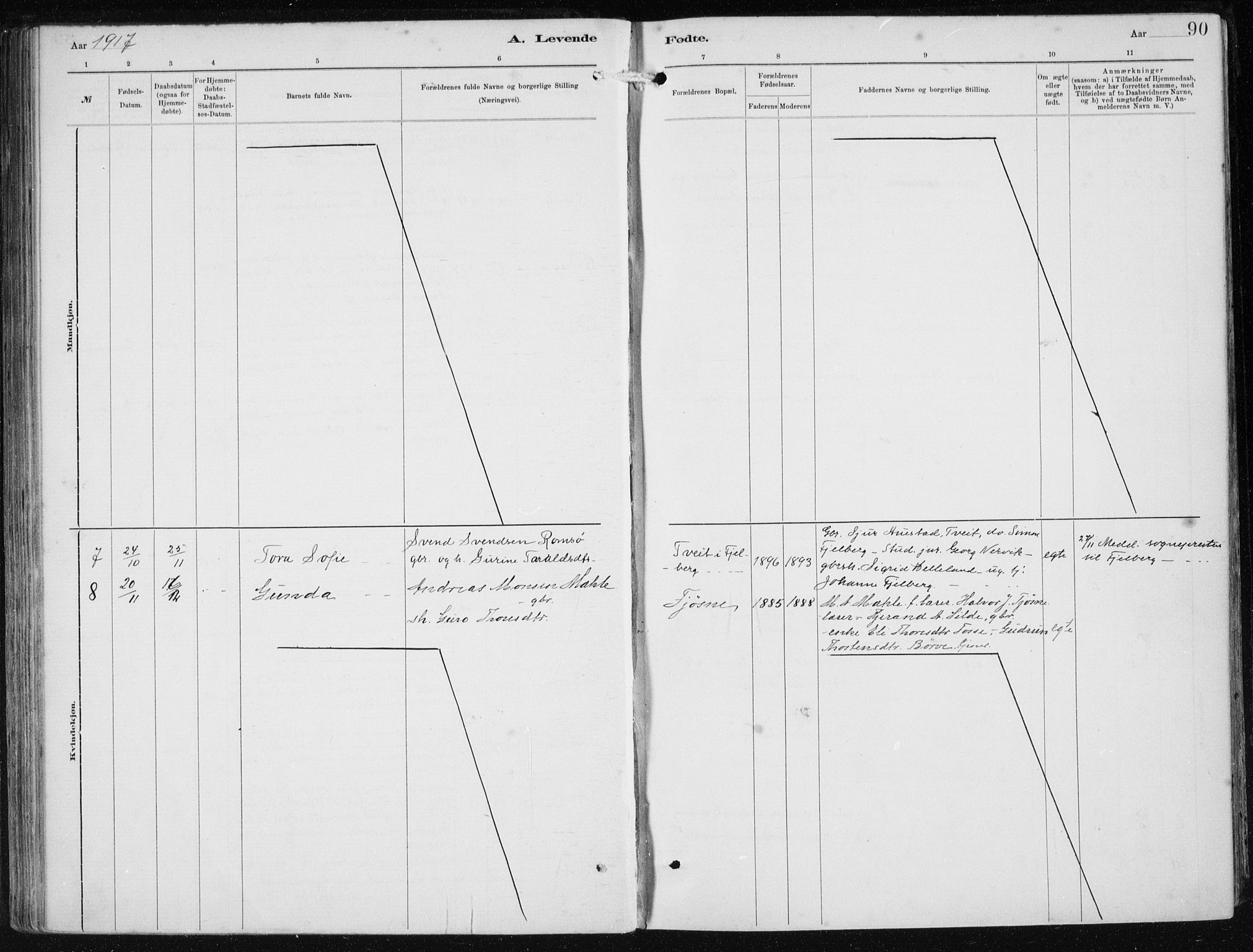 Etne sokneprestembete, AV/SAB-A-75001/H/Haa: Parish register (official) no. B  1, 1879-1919, p. 90