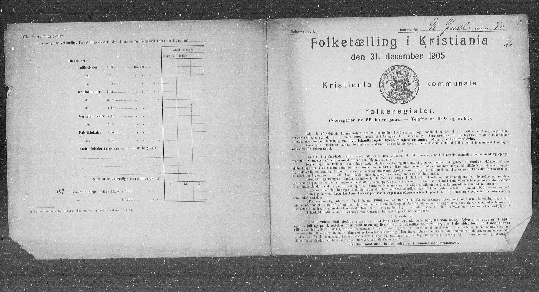 OBA, Municipal Census 1905 for Kristiania, 1905, p. 37406