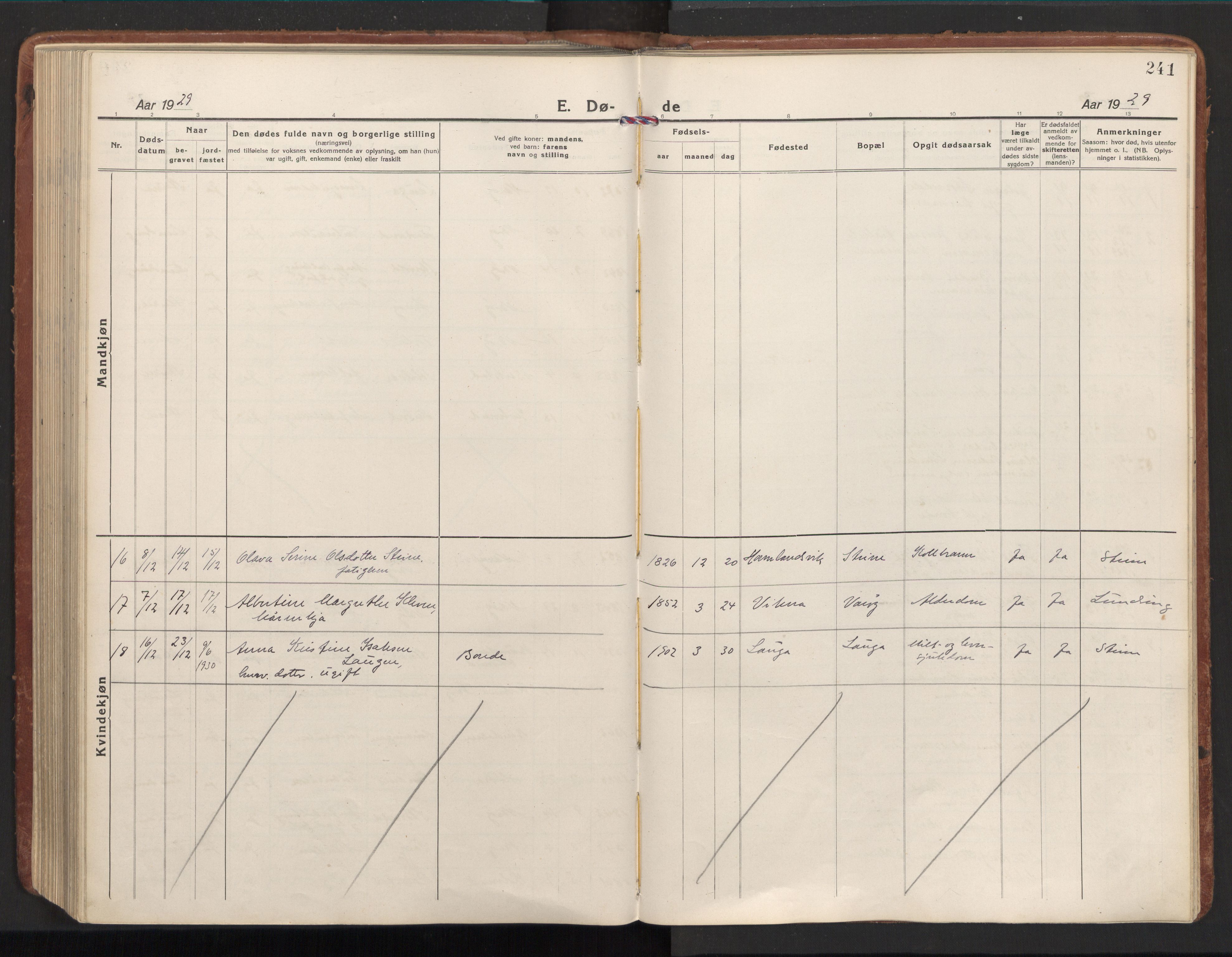 Ministerialprotokoller, klokkerbøker og fødselsregistre - Nord-Trøndelag, SAT/A-1458/784/L0678: Parish register (official) no. 784A13, 1921-1938, p. 241