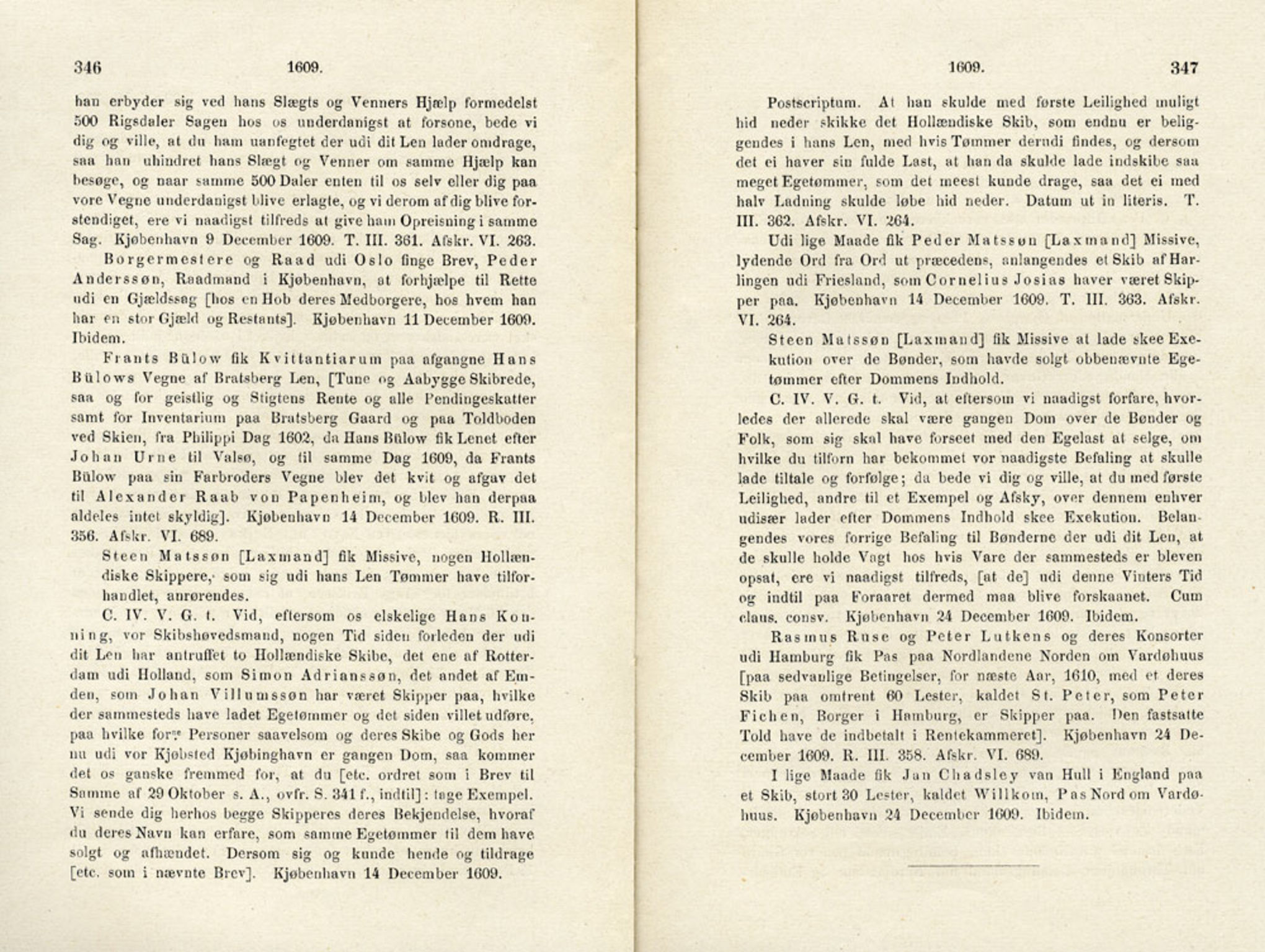 Publikasjoner utgitt av Det Norske Historiske Kildeskriftfond, PUBL/-/-/-: Norske Rigs-Registranter, bind 4, 1603-1618, p. 346-347