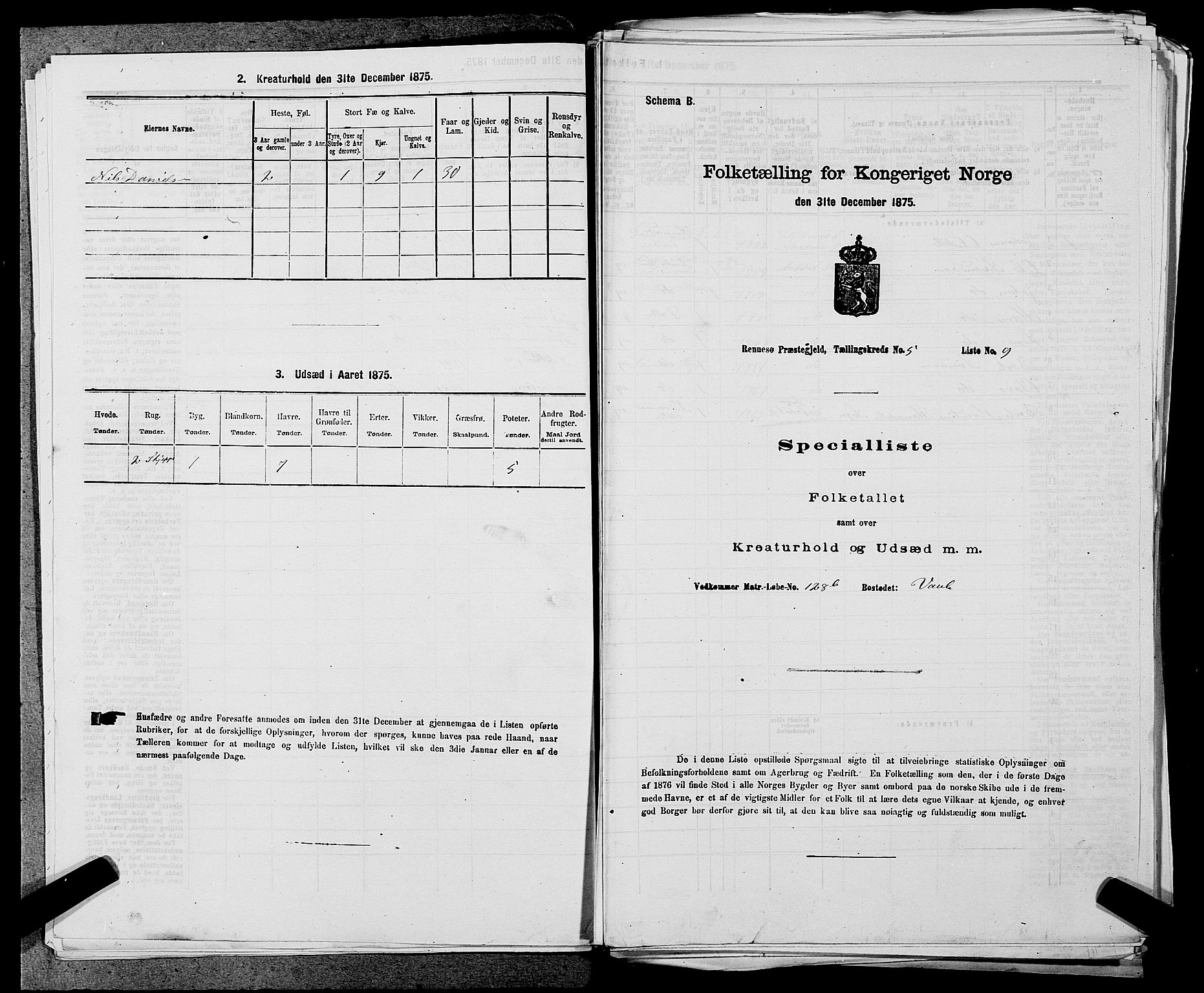 SAST, 1875 census for 1142P Rennesøy, 1875, p. 580