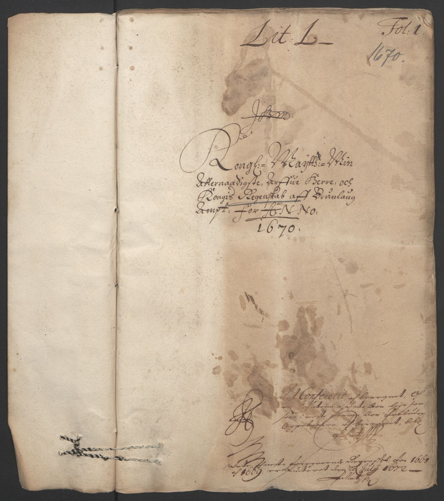 Rentekammeret inntil 1814, Reviderte regnskaper, Fogderegnskap, RA/EA-4092/R33/L1965: Fogderegnskap Larvik grevskap, 1669-1670, p. 116