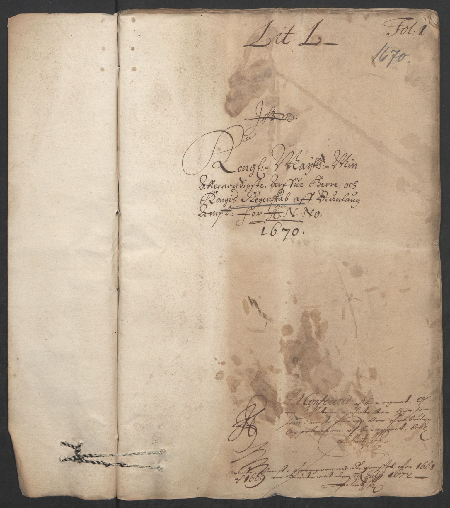 Rentekammeret inntil 1814, Reviderte regnskaper, Fogderegnskap, AV/RA-EA-4092/R33/L1965: Fogderegnskap Larvik grevskap, 1669-1670, p. 116