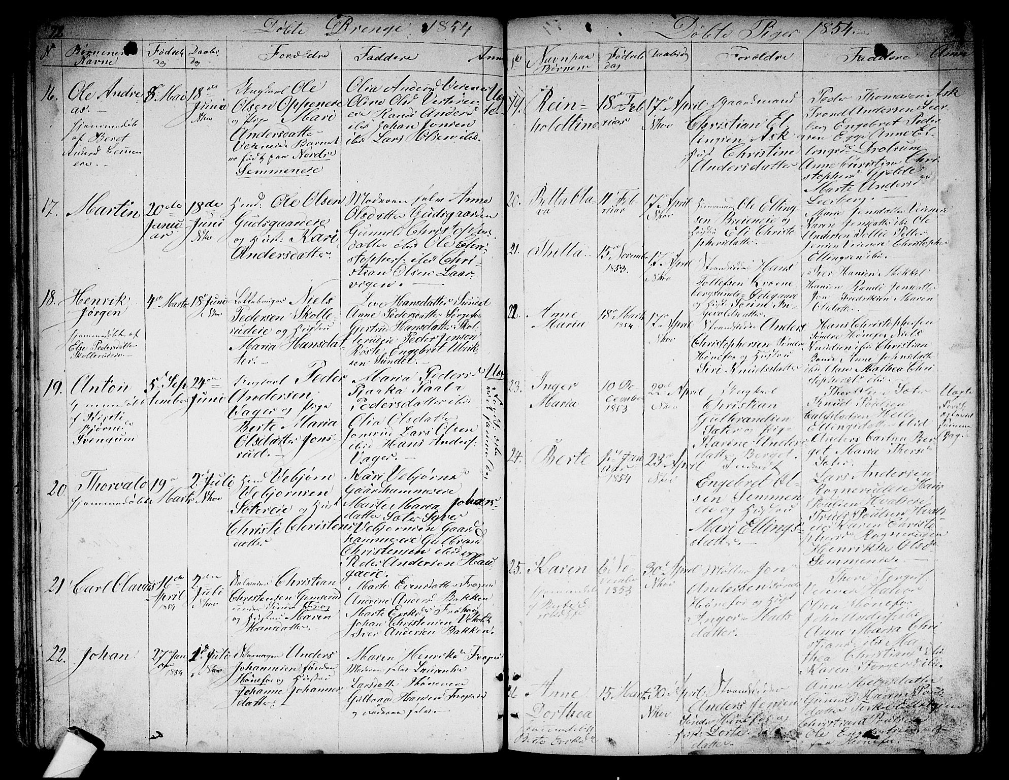 Norderhov kirkebøker, AV/SAKO-A-237/G/Ga/L0005: Parish register (copy) no. I 5, 1849-1863, p. 72-73