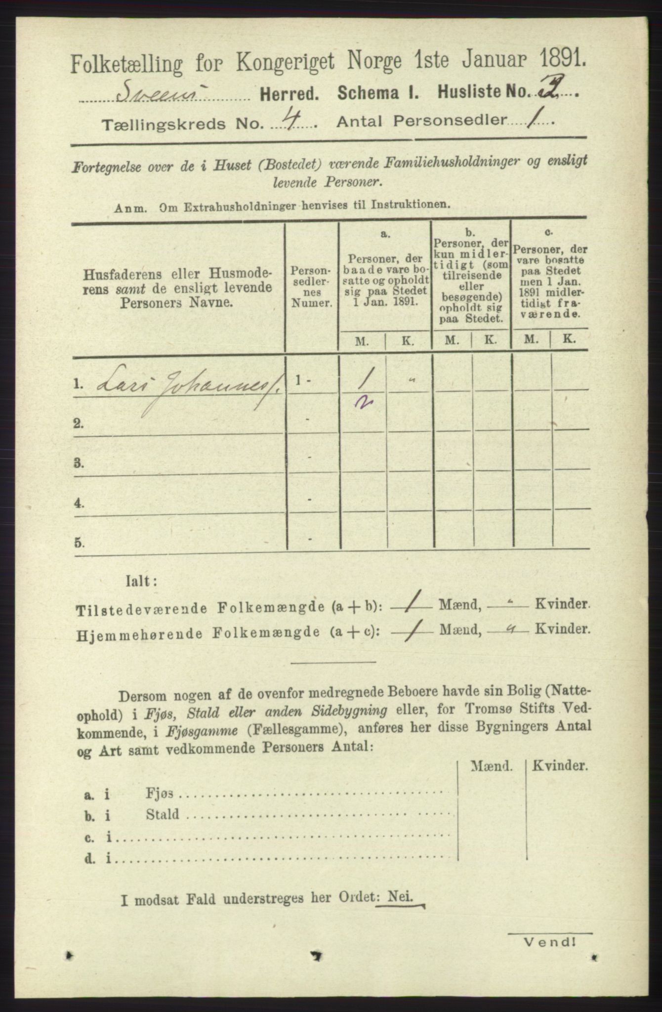 RA, 1891 census for 1216 Sveio, 1891, p. 1096