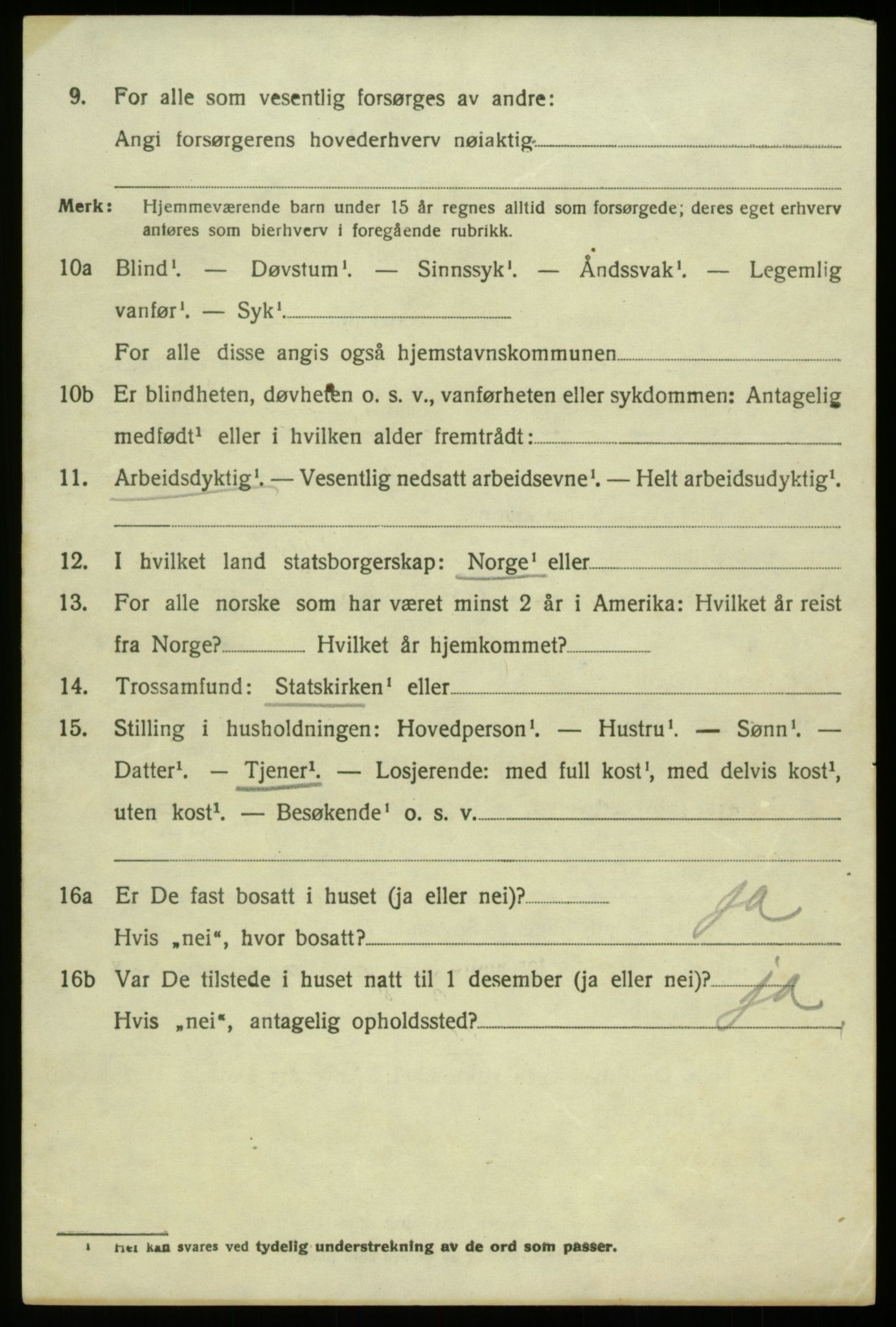 SAB, 1920 census for Hosanger, 1920, p. 3062