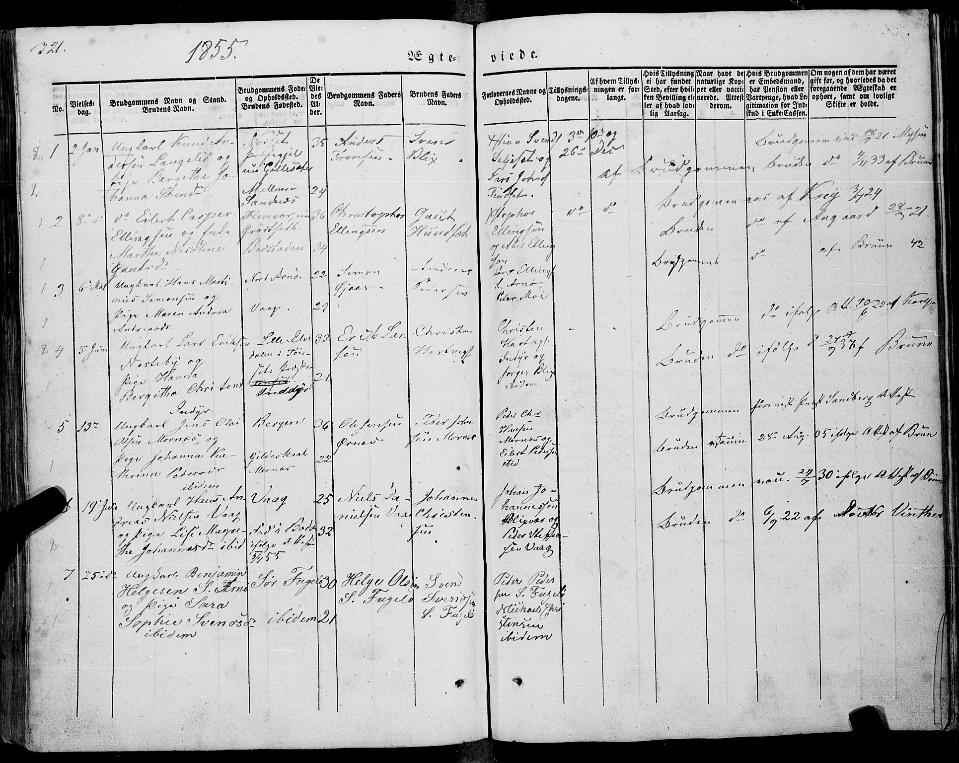 Ministerialprotokoller, klokkerbøker og fødselsregistre - Nordland, AV/SAT-A-1459/805/L0097: Parish register (official) no. 805A04, 1837-1861, p. 321