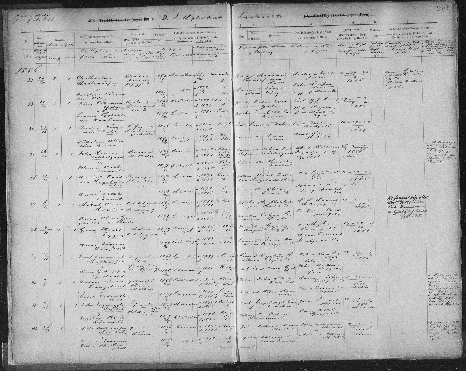 Ministerialprotokoller, klokkerbøker og fødselsregistre - Sør-Trøndelag, AV/SAT-A-1456/603/L0163: Parish register (official) no. 603A02, 1879-1895, p. 297