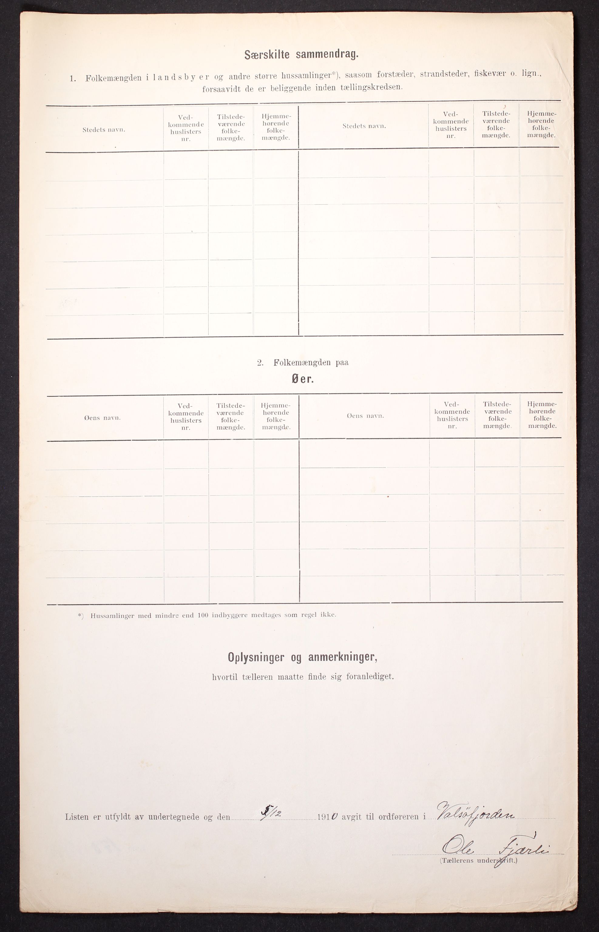 RA, 1910 census for Valsøyfjord, 1910, p. 6