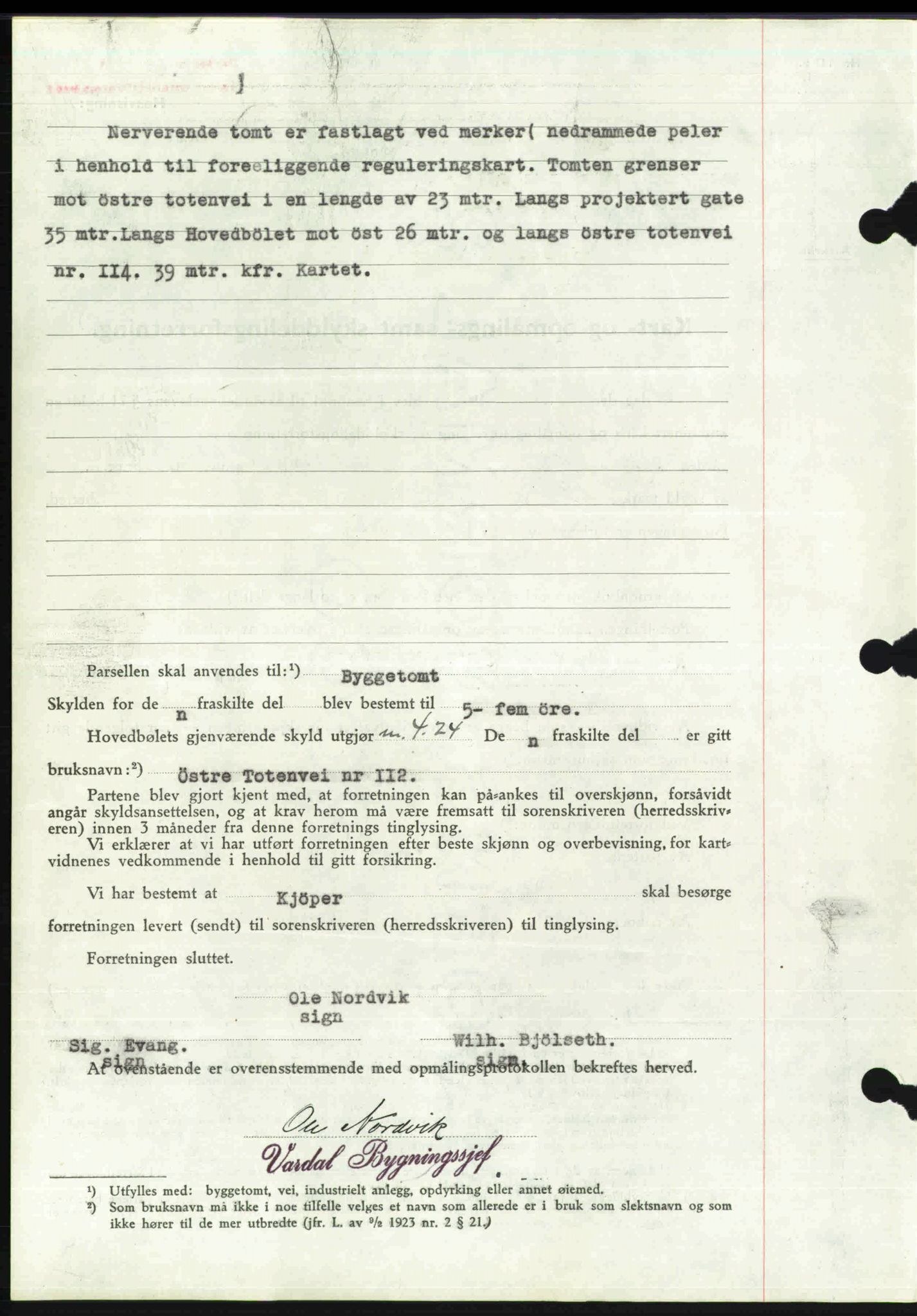 Toten tingrett, SAH/TING-006/H/Hb/Hbc/L0004: Mortgage book no. Hbc-04, 1938-1938, Diary no: : 1887/1938